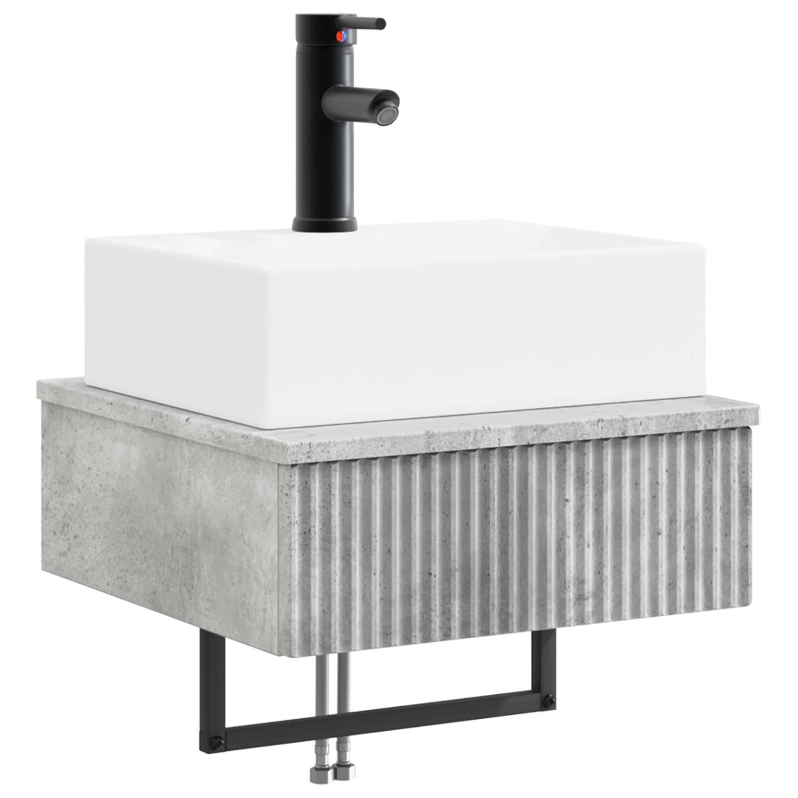 vidaXL Wandmontiertes Waschbecken Betongrau 40 x 41 x 39 cm
