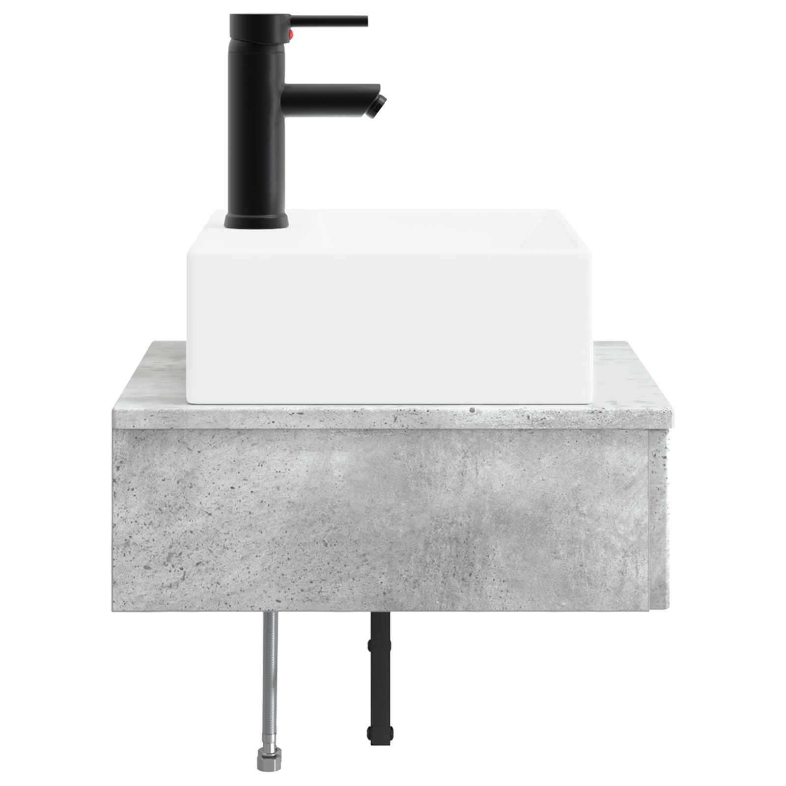 vidaXL Wandmontiertes Waschbecken Betongrau 40 x 41 x 39 cm
