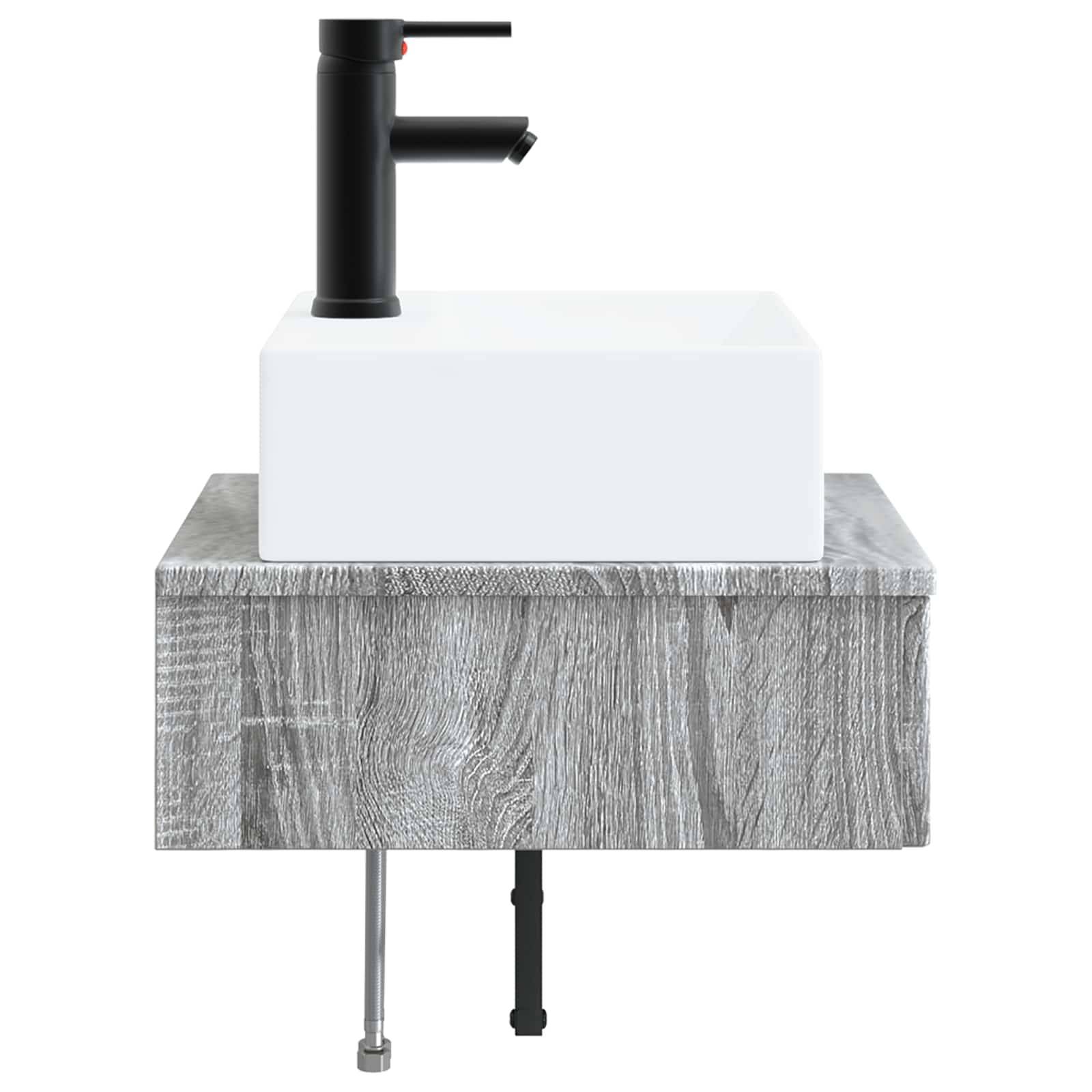 vidaXL Wandmontiertes Waschbecken Grau Sonoma 40 x 41 x 39 cm
