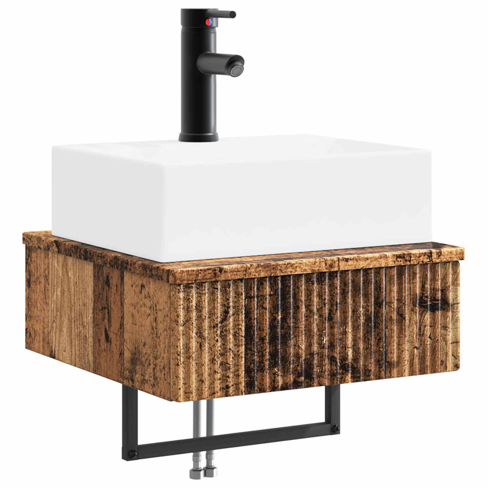 vidaXL Wandmontiertes Waschbecken Altholz 40 x 41 x 39 cm