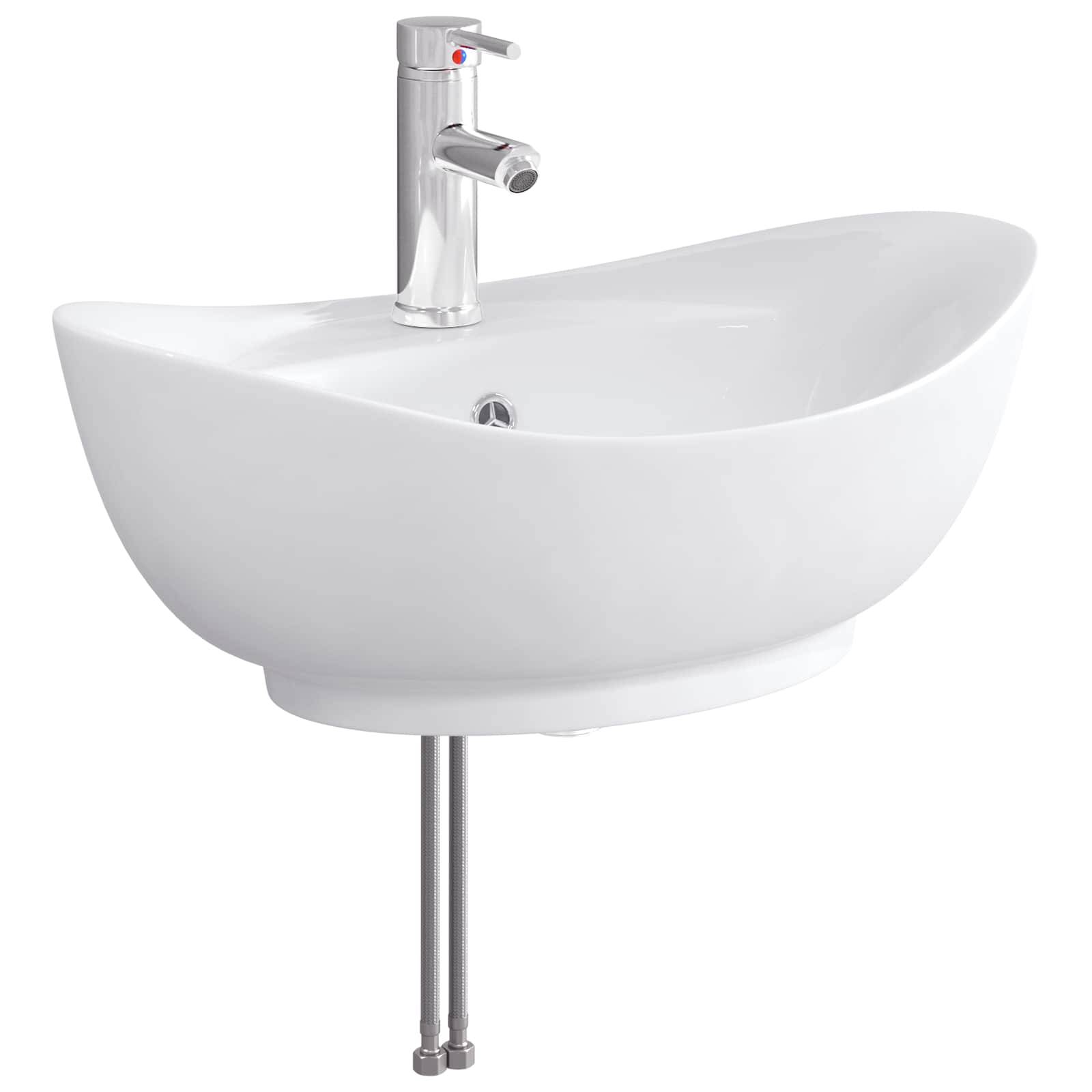 vidaXL Waschbecken fürs Badezimmer Chrom 59 x 35 x 21 cm Metall