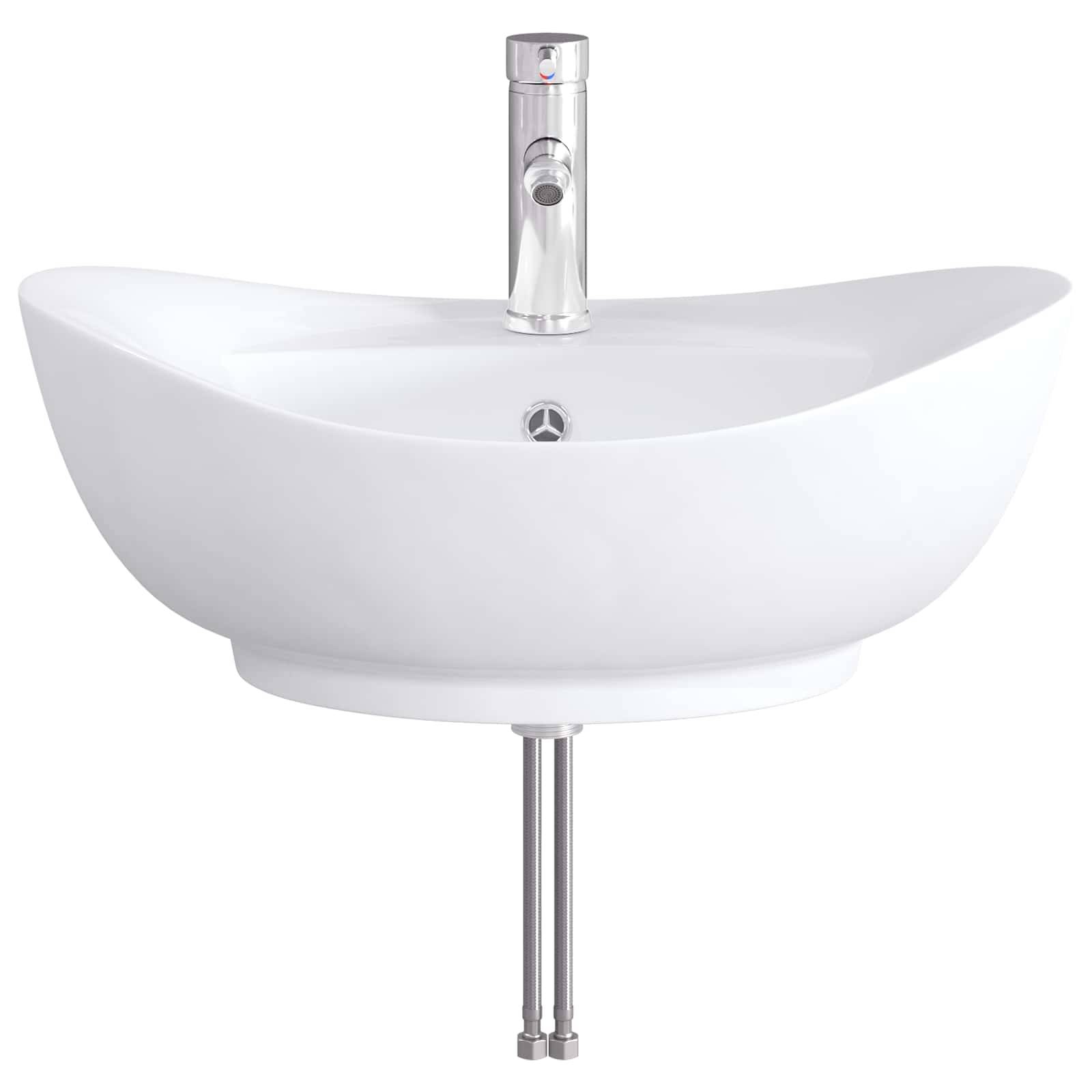 vidaXL Waschbecken fürs Badezimmer Chrom 59 x 35 x 21 cm Metall