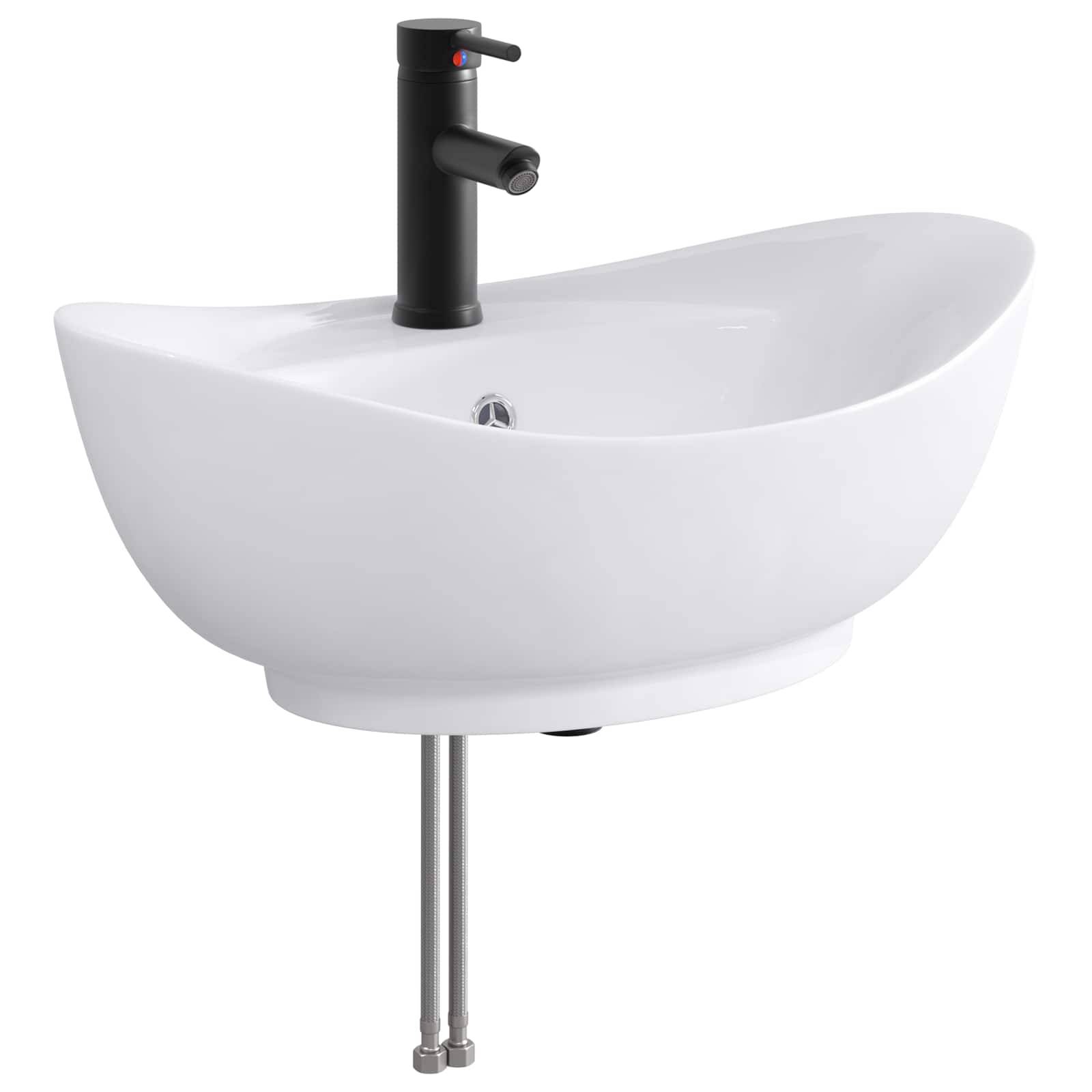 vidaXL Waschbecken fürs Badezimmer Matt Schwarz 59 x 35 x 21 cm Metall