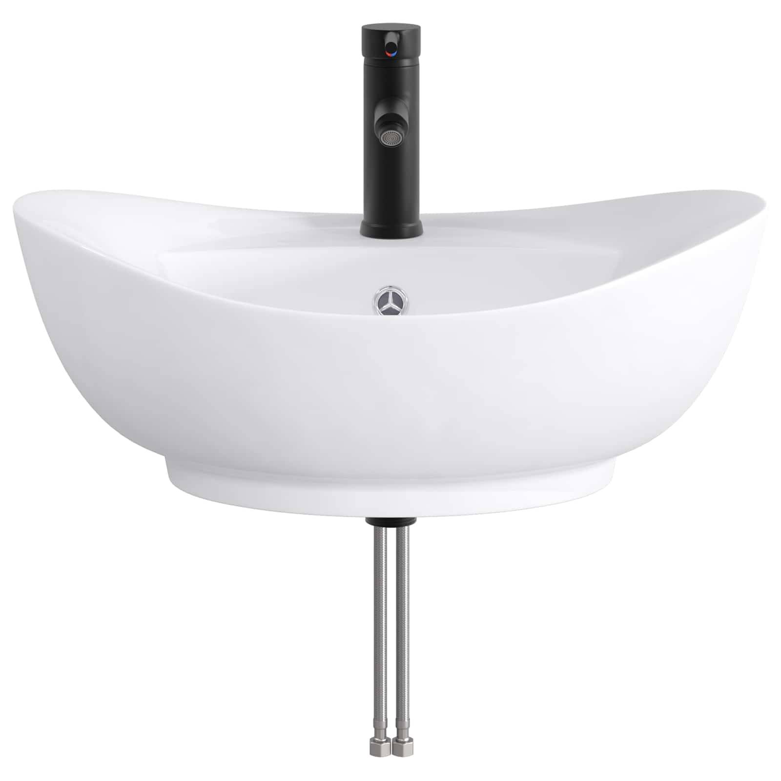 vidaXL Waschbecken fürs Badezimmer Matt Schwarz 59 x 35 x 21 cm Metall