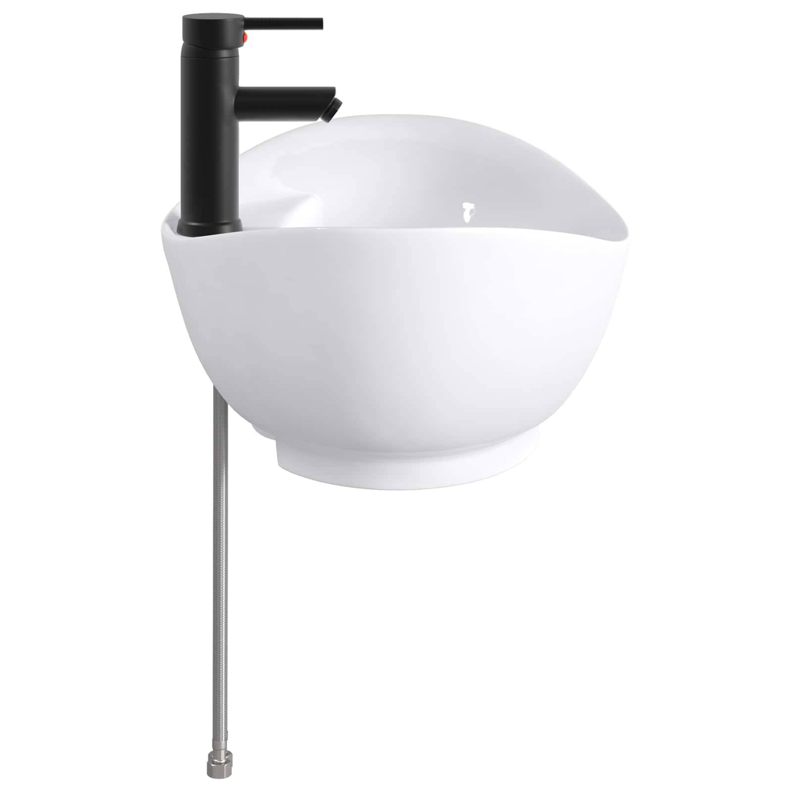 vidaXL Waschbecken fürs Badezimmer Matt Schwarz 59 x 35 x 21 cm Metall