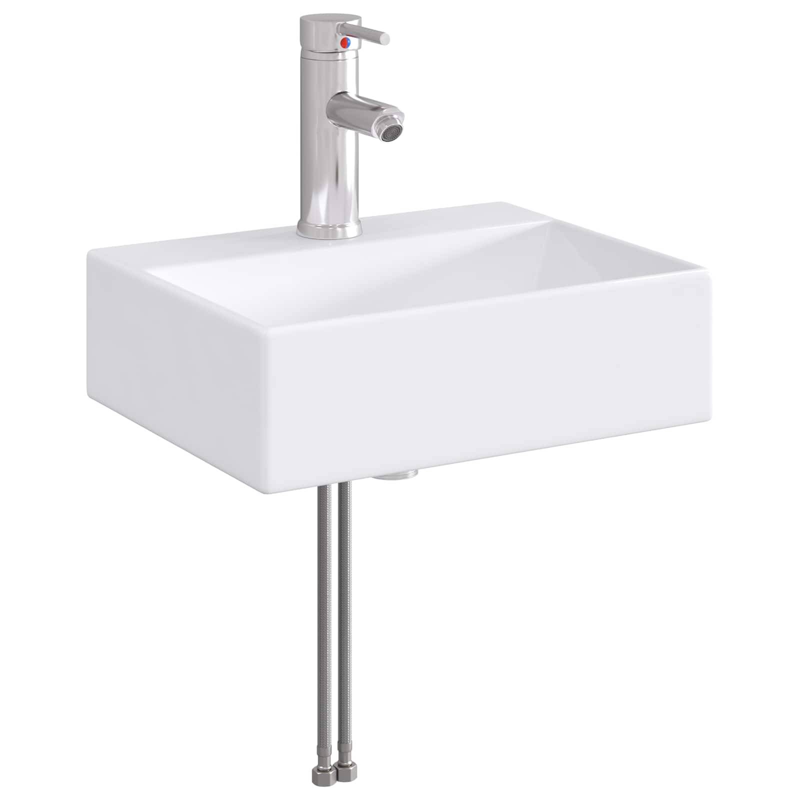 vidaXL Waschbecken fürs Badezimmer Chrom 39 x 30,5 x 12,5 cm Metall
