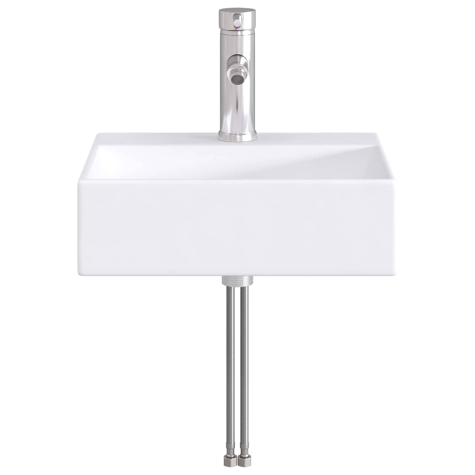 vidaXL Waschbecken fürs Badezimmer Chrom 39 x 30,5 x 12,5 cm Metall