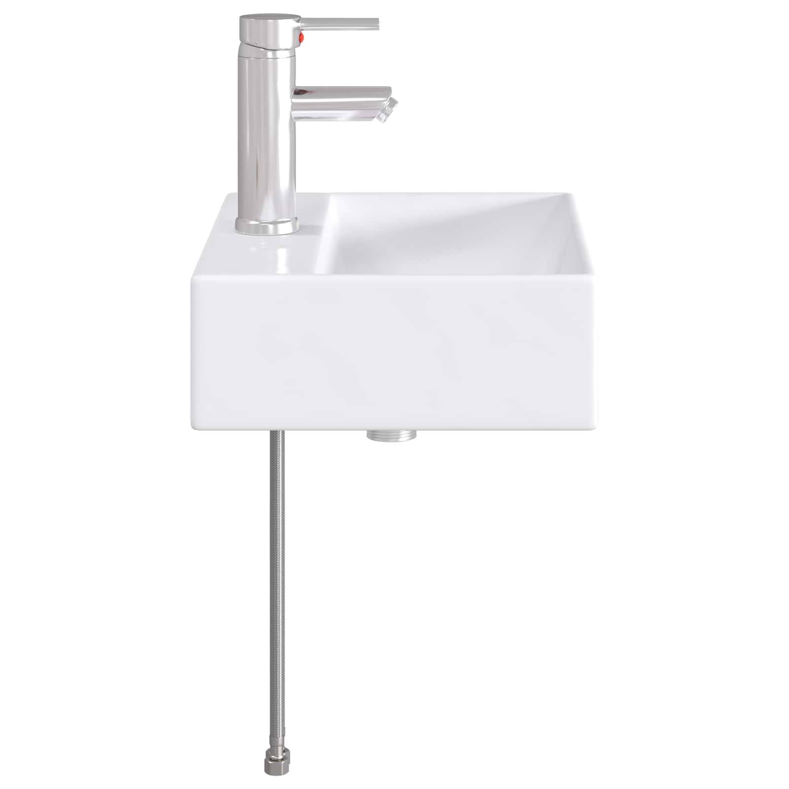 vidaXL Waschbecken fürs Badezimmer Chrom 39 x 30,5 x 12,5 cm Metall