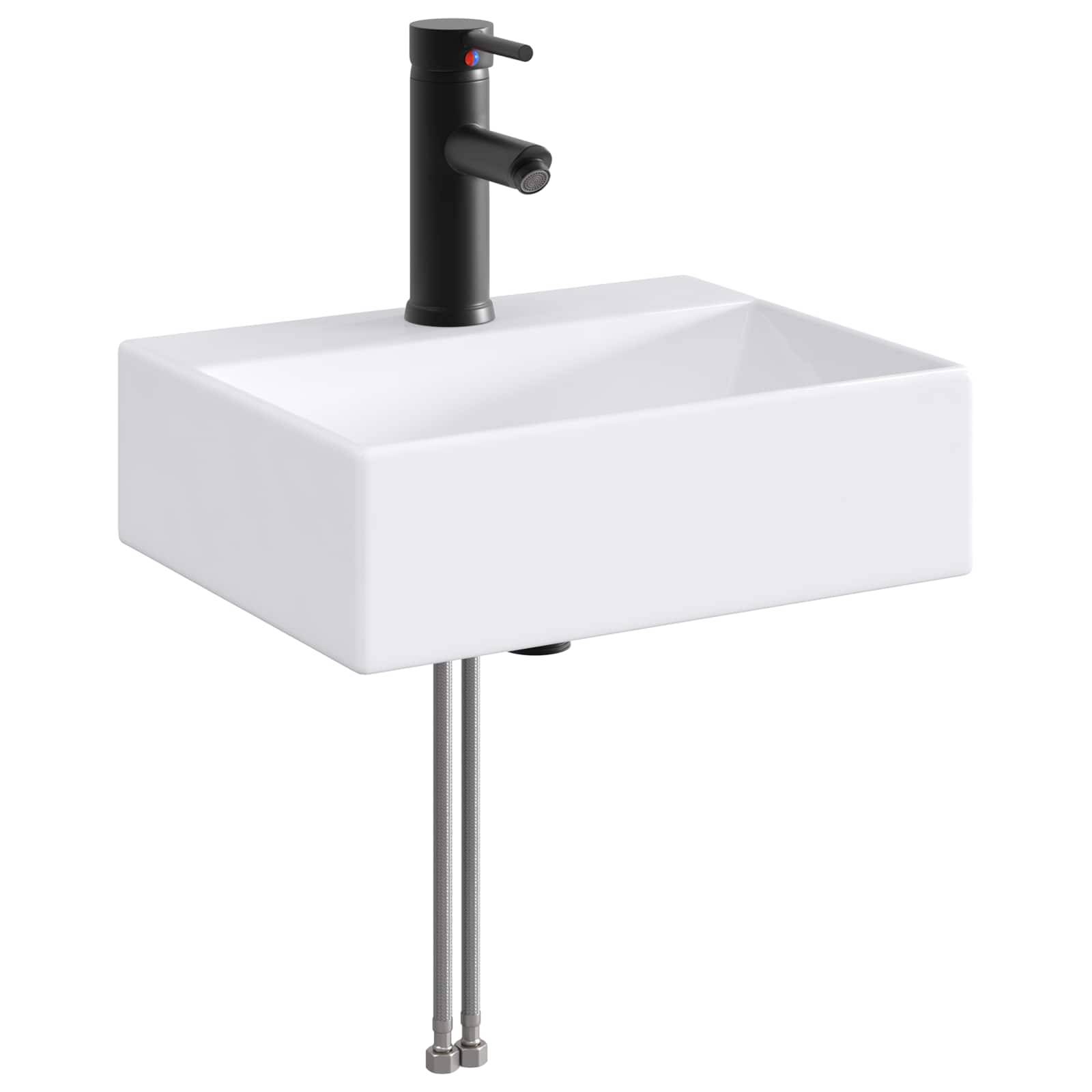 vidaXL Waschbecken fürs Badezimmer Matt Schwarz 39 x 30,5 x 12,5 cm