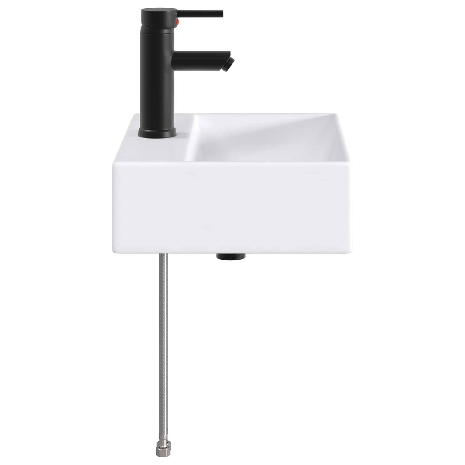 vidaXL Waschbecken fürs Badezimmer Matt Schwarz 39 x 30,5 x 12,5 cm