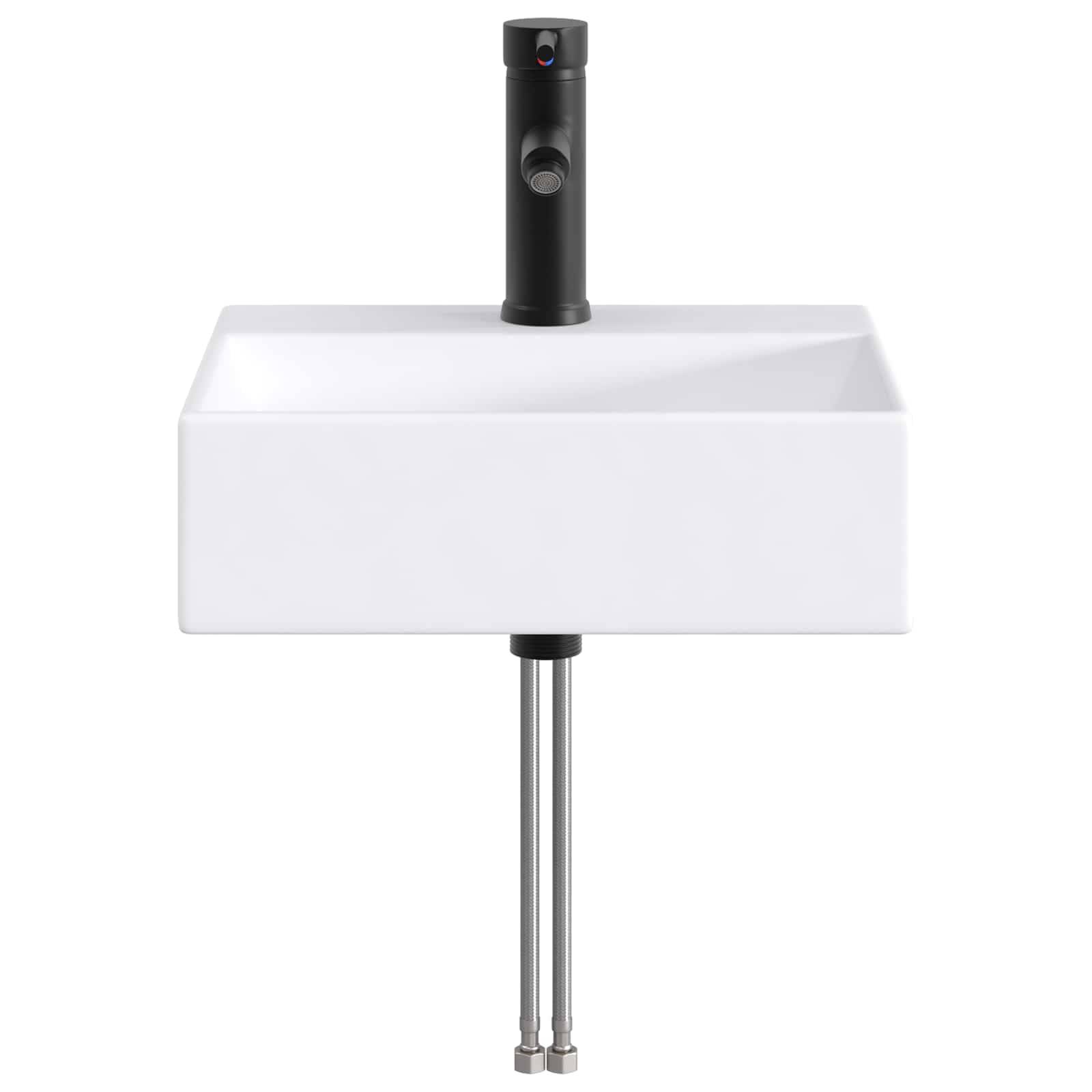 vidaXL Waschbecken fürs Badezimmer Matt Schwarz 39 x 30,5 x 12,5 cm