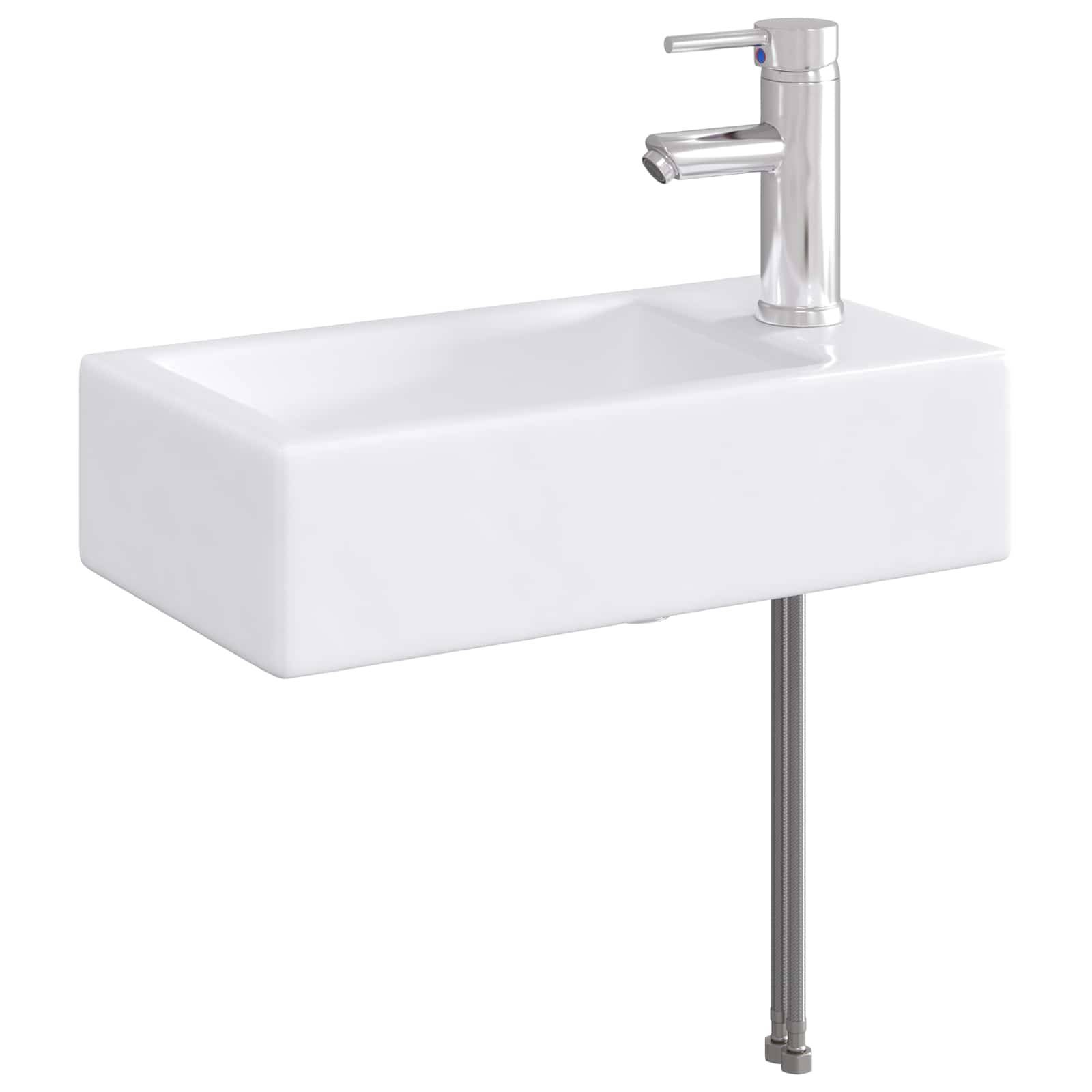 vidaXL Waschbecken fürs Badezimmer Chrom 45,5 x 25,5 x 13 cm Metall