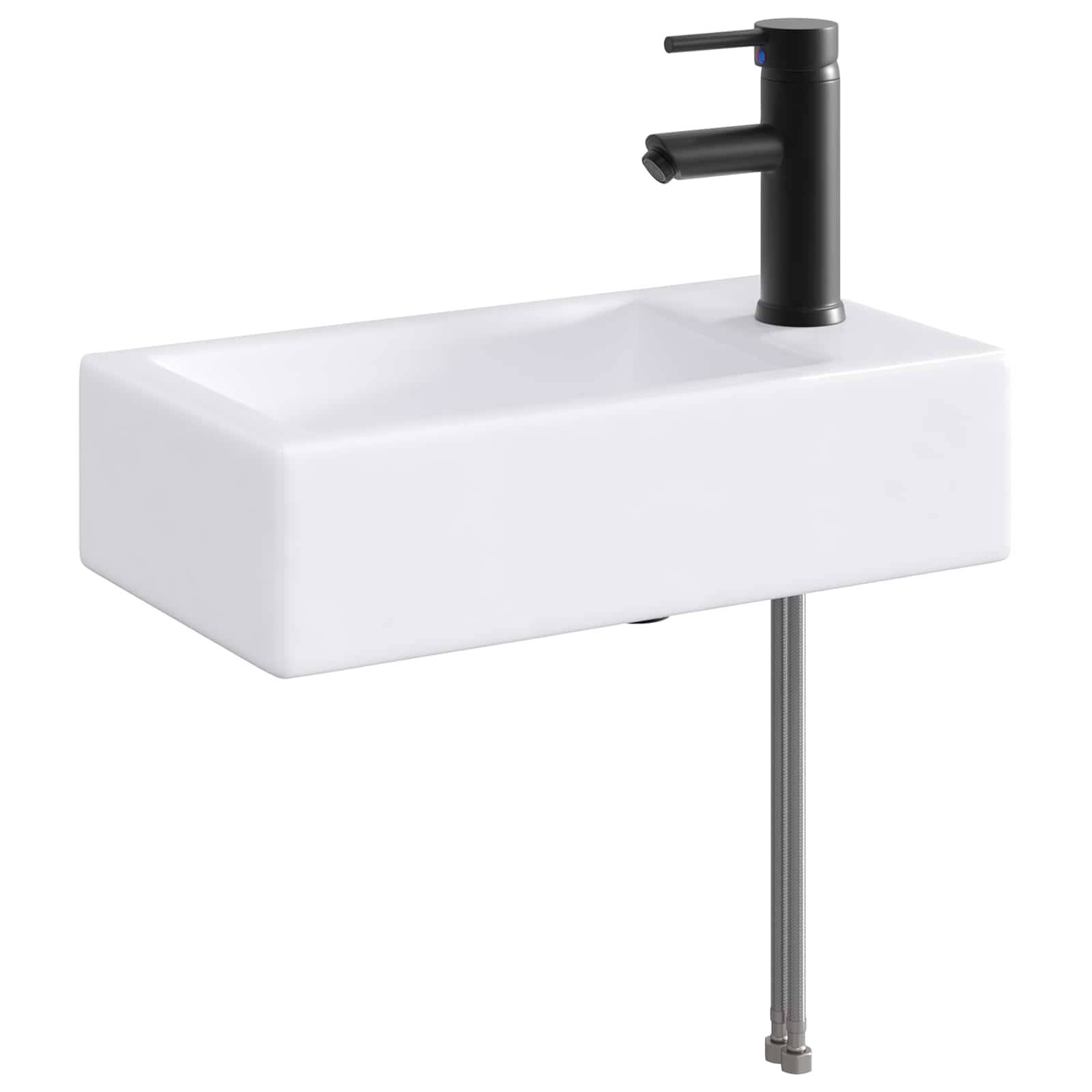 vidaXL Waschbecken fürs Badezimmer Matt Schwarz 45,5 x 25,5 x 13 cm