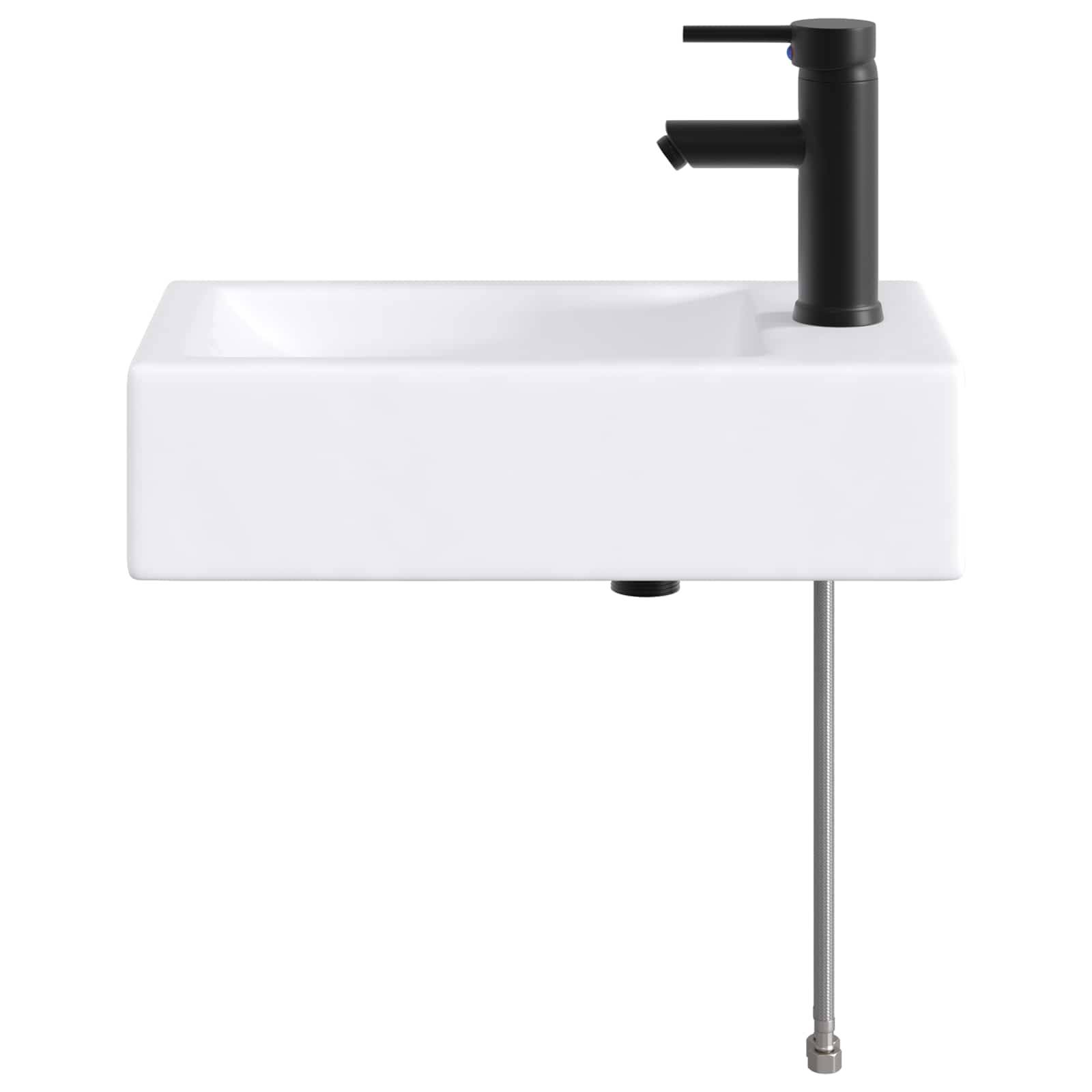vidaXL Waschbecken fürs Badezimmer Matt Schwarz 45,5 x 25,5 x 13 cm