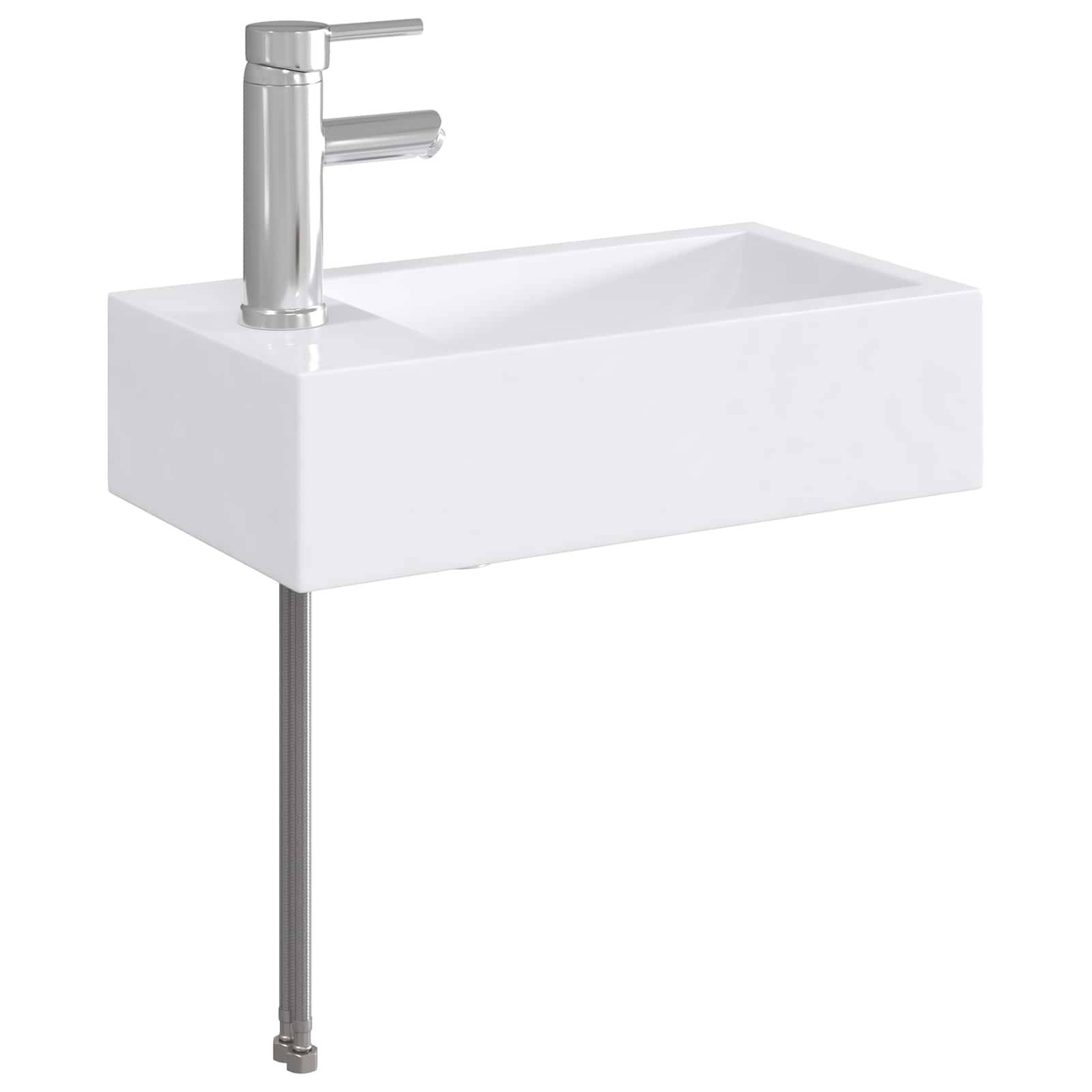 vidaXL Waschbecken fürs Badezimmer Chrom 45,5 x 25,5 x 13 cm Metall