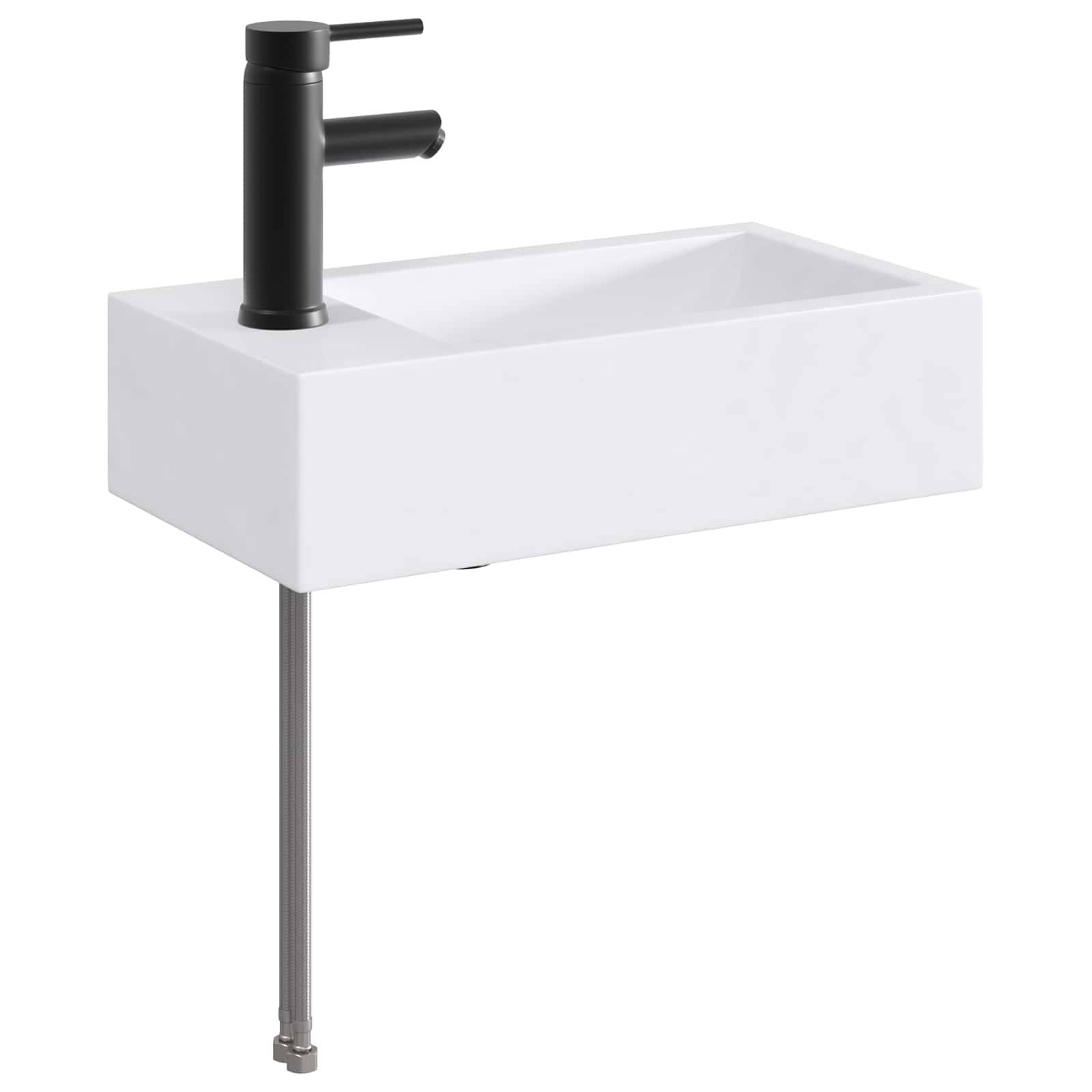 vidaXL Waschbecken fürs Badezimmer Matt Schwarz 45,5 x 25,5 x 13 cm