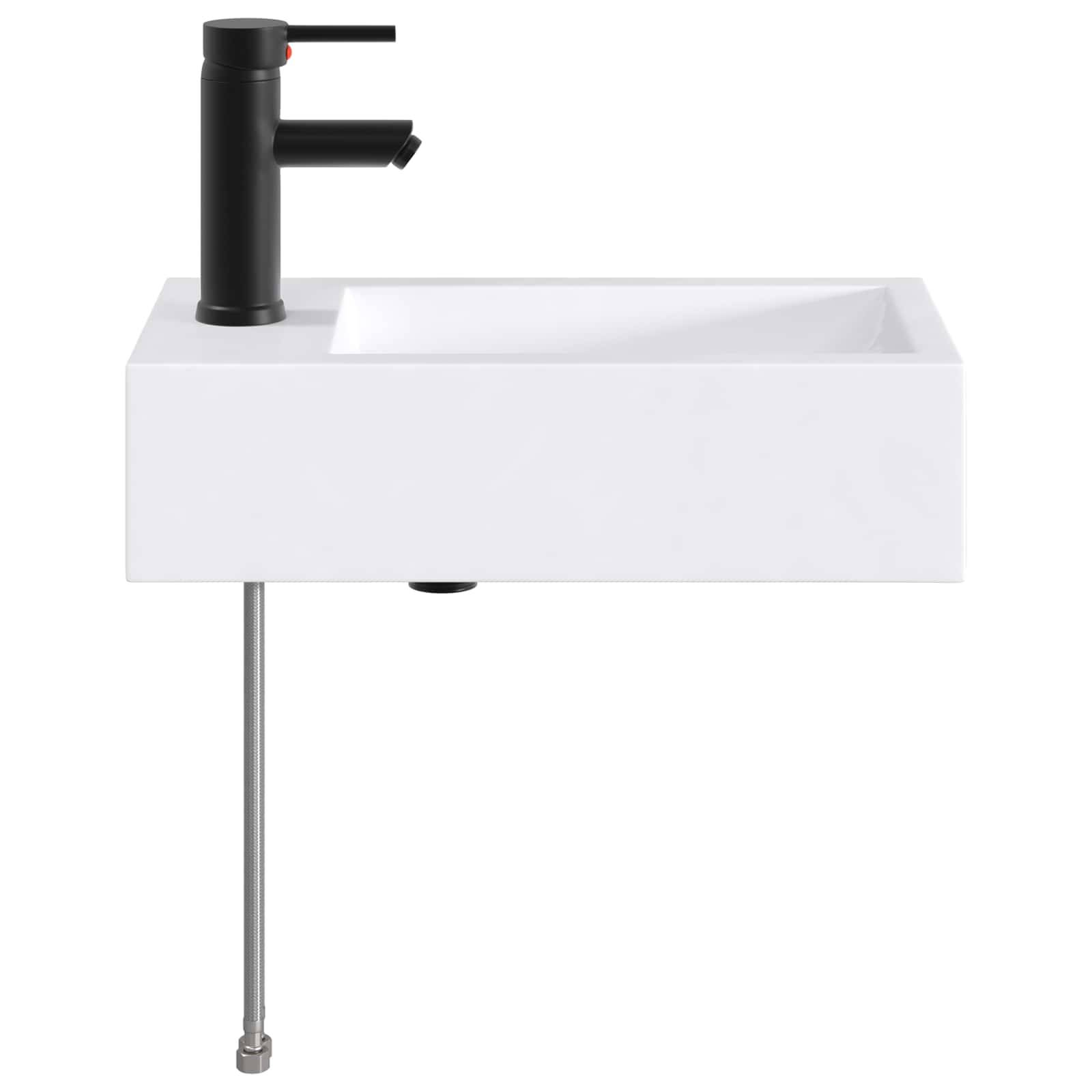 vidaXL Waschbecken fürs Badezimmer Matt Schwarz 45,5 x 25,5 x 13 cm