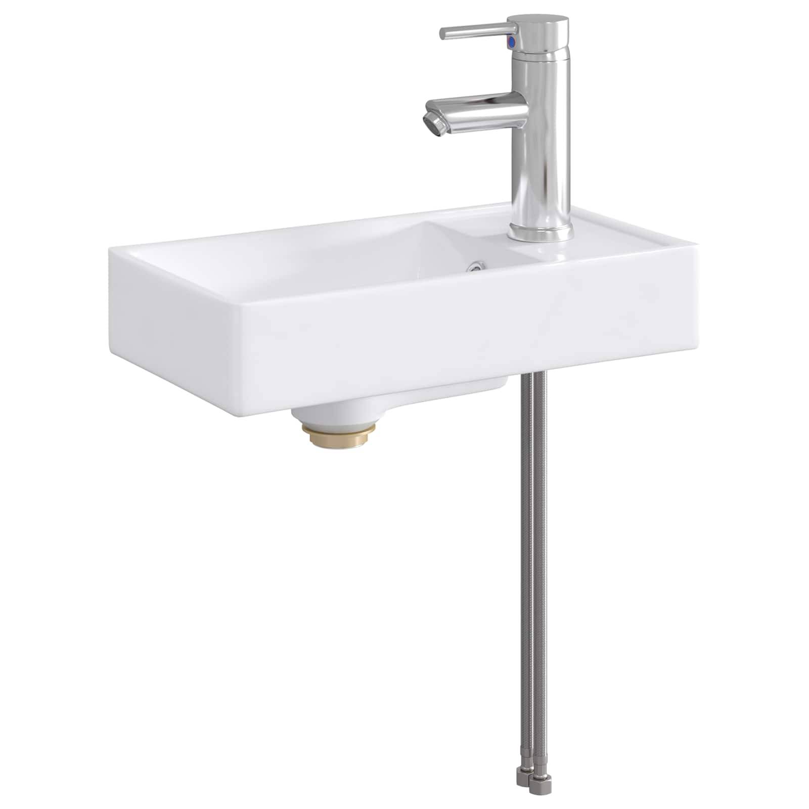 vidaXL Waschbecken fürs Badezimmer Chrom 40,5 x 22,5 x 11,5 cm Metall