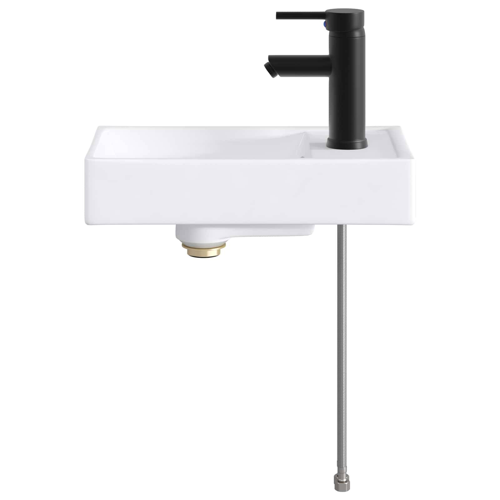 vidaXL Waschbecken fürs Badezimmer Matt Schwarz 40,5 x 22,5 x 11,5 cm