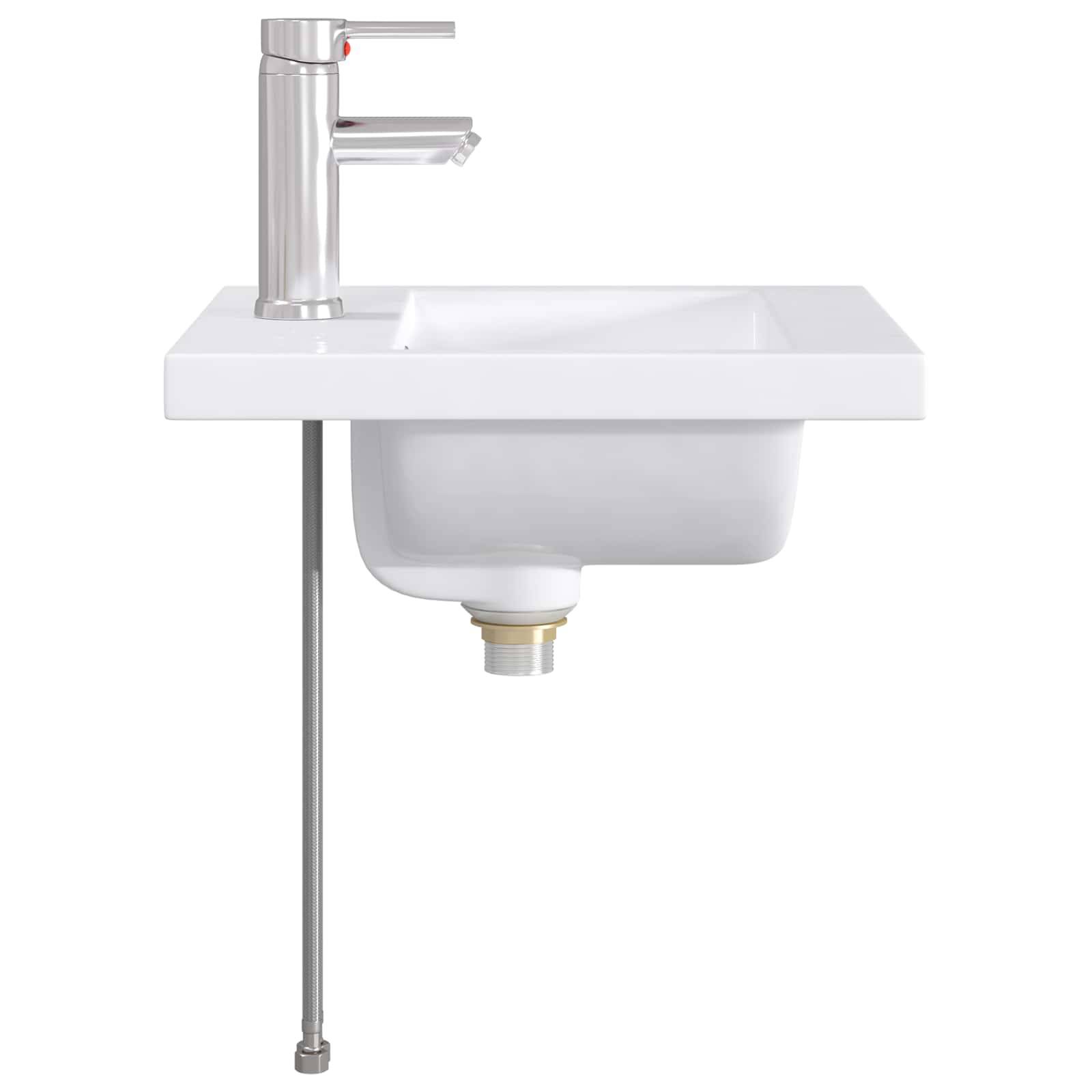 vidaXL Waschbecken fürs Badezimmer Chrom 42 x 40 x 16,5 cm Metall
