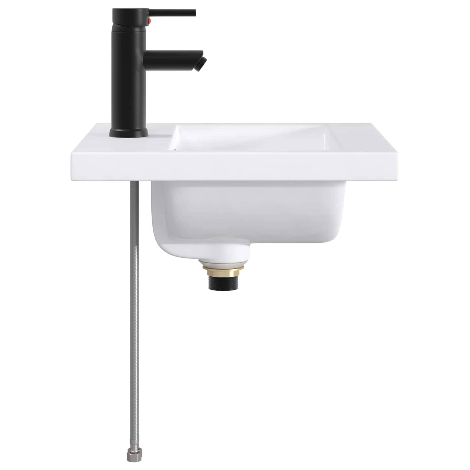 vidaXL Waschbecken fürs Badezimmer Matt Schwarz 42 x 40 x 16,5 cm