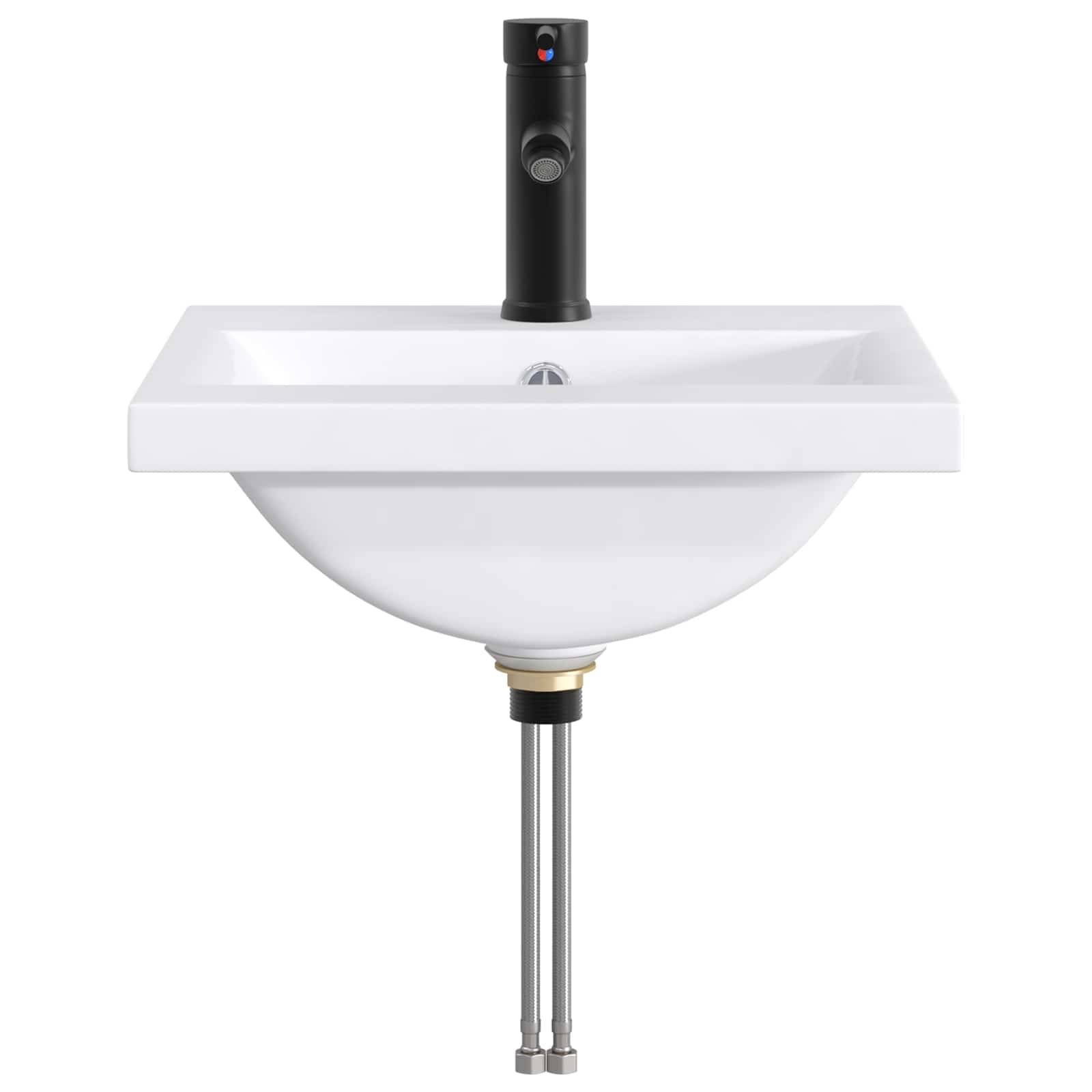 vidaXL Waschbecken fürs Badezimmer Matt Schwarz 42 x 40 x 16,5 cm
