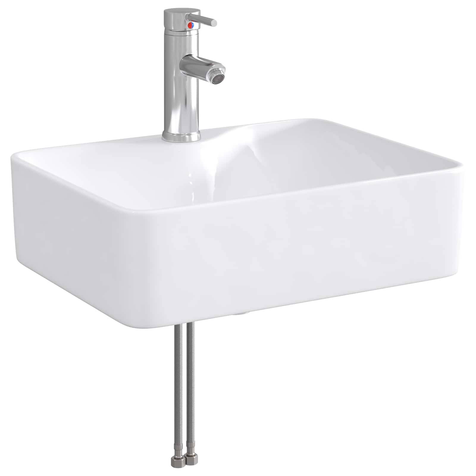 vidaXL Waschbecken fürs Badezimmer Chrom 48,5 x 37,5 x 13 cm Metall