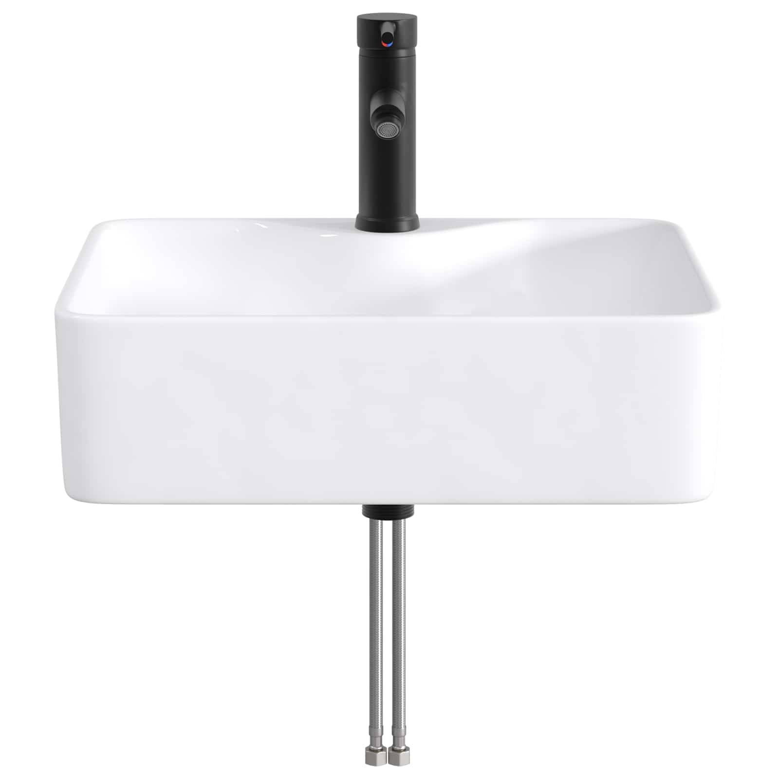 vidaXL Waschbecken fürs Badezimmer Matt Schwarz 48,5 x 37,5 x 13 cm
