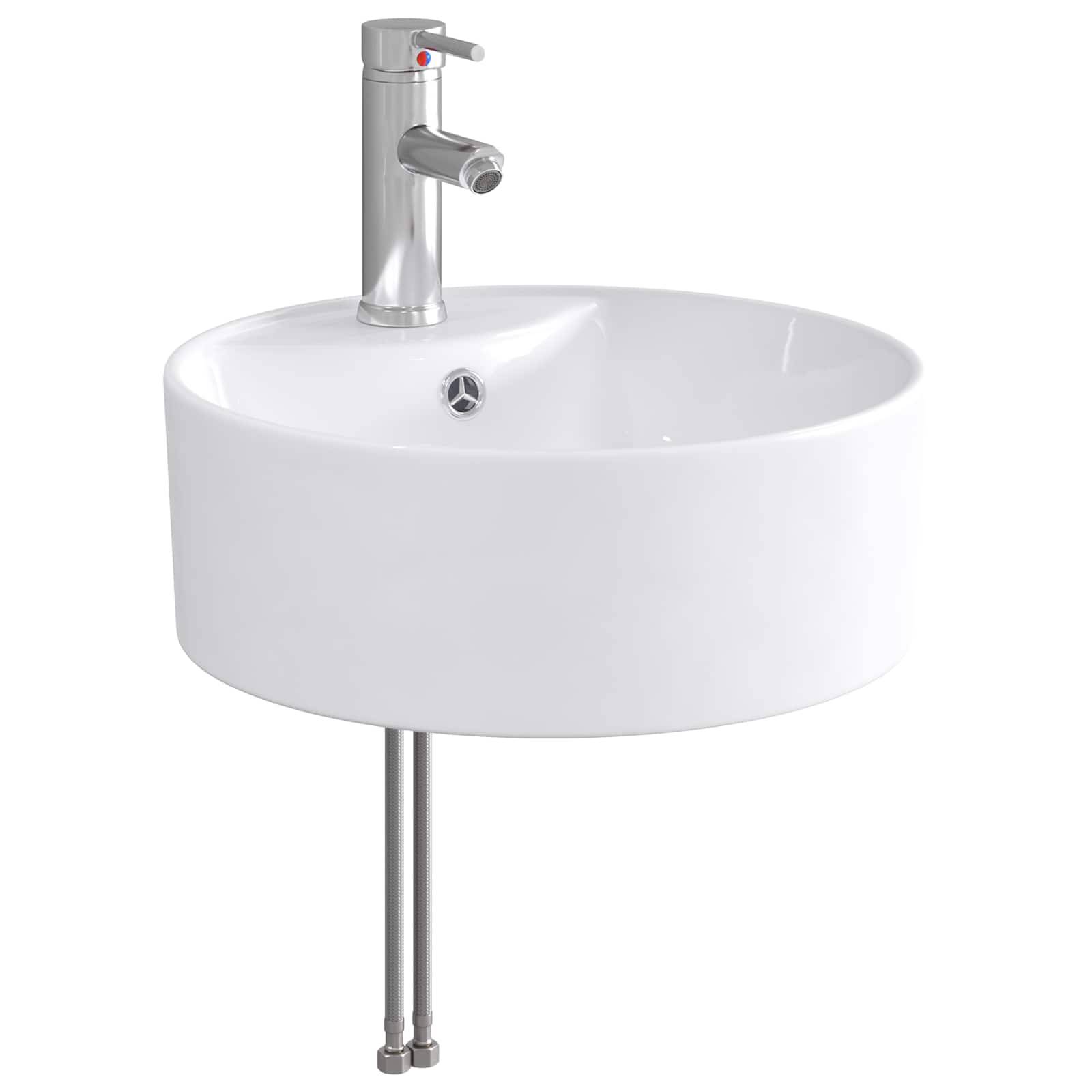 vidaXL Waschbecken fürs Badezimmer Chrom 40,5 x 40,5 x 15 cm Metall