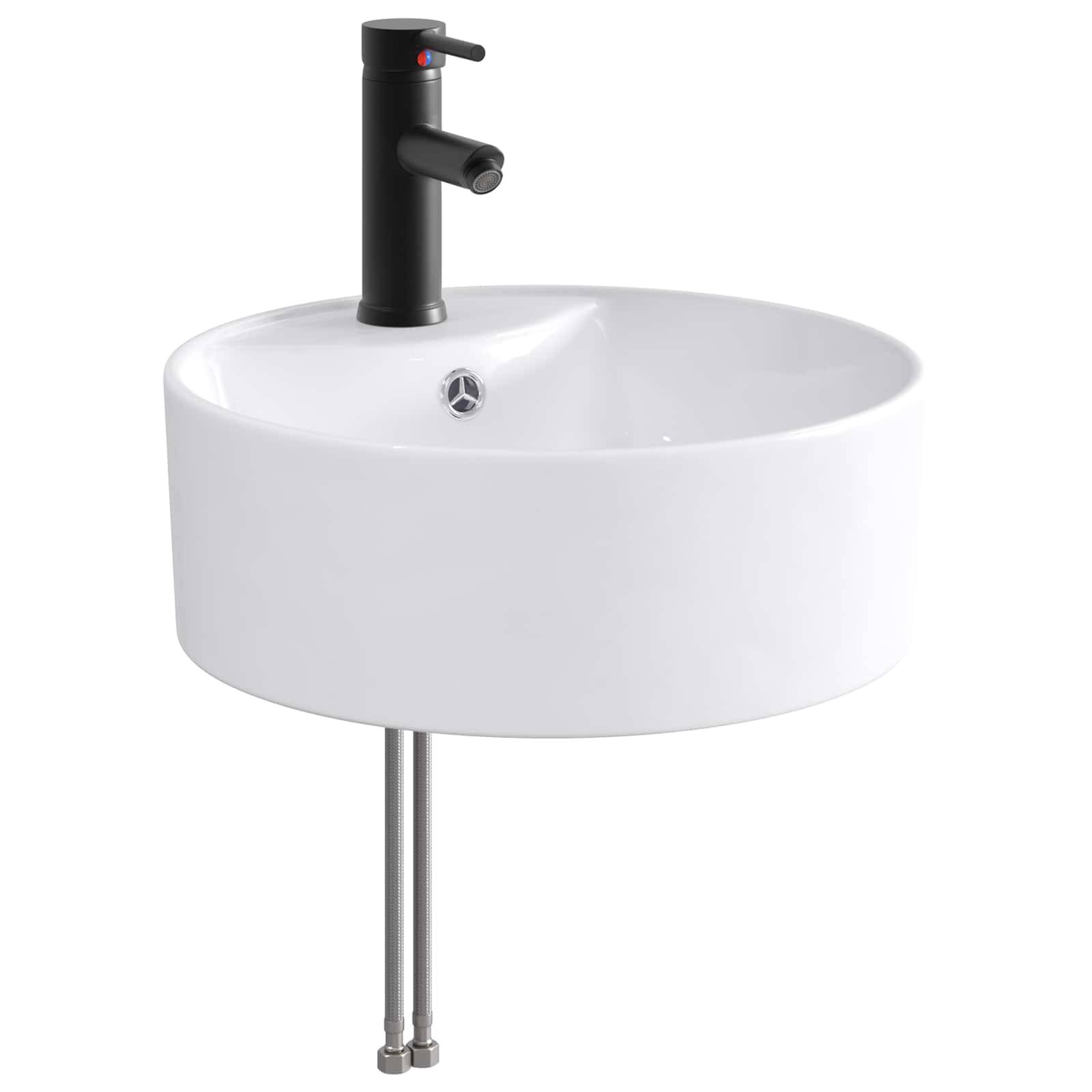 vidaXL Waschbecken fürs Badezimmer Matt Schwarz 40,5 x 40,5 x 15 cm