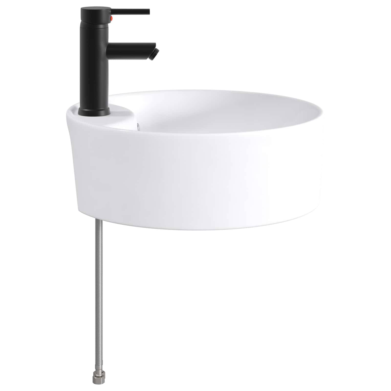 vidaXL Waschbecken fürs Badezimmer Matt Schwarz 40,5 x 40,5 x 15 cm