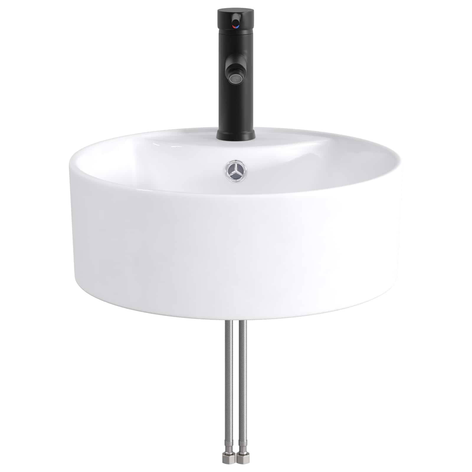 vidaXL Waschbecken fürs Badezimmer Matt Schwarz 40,5 x 40,5 x 15 cm