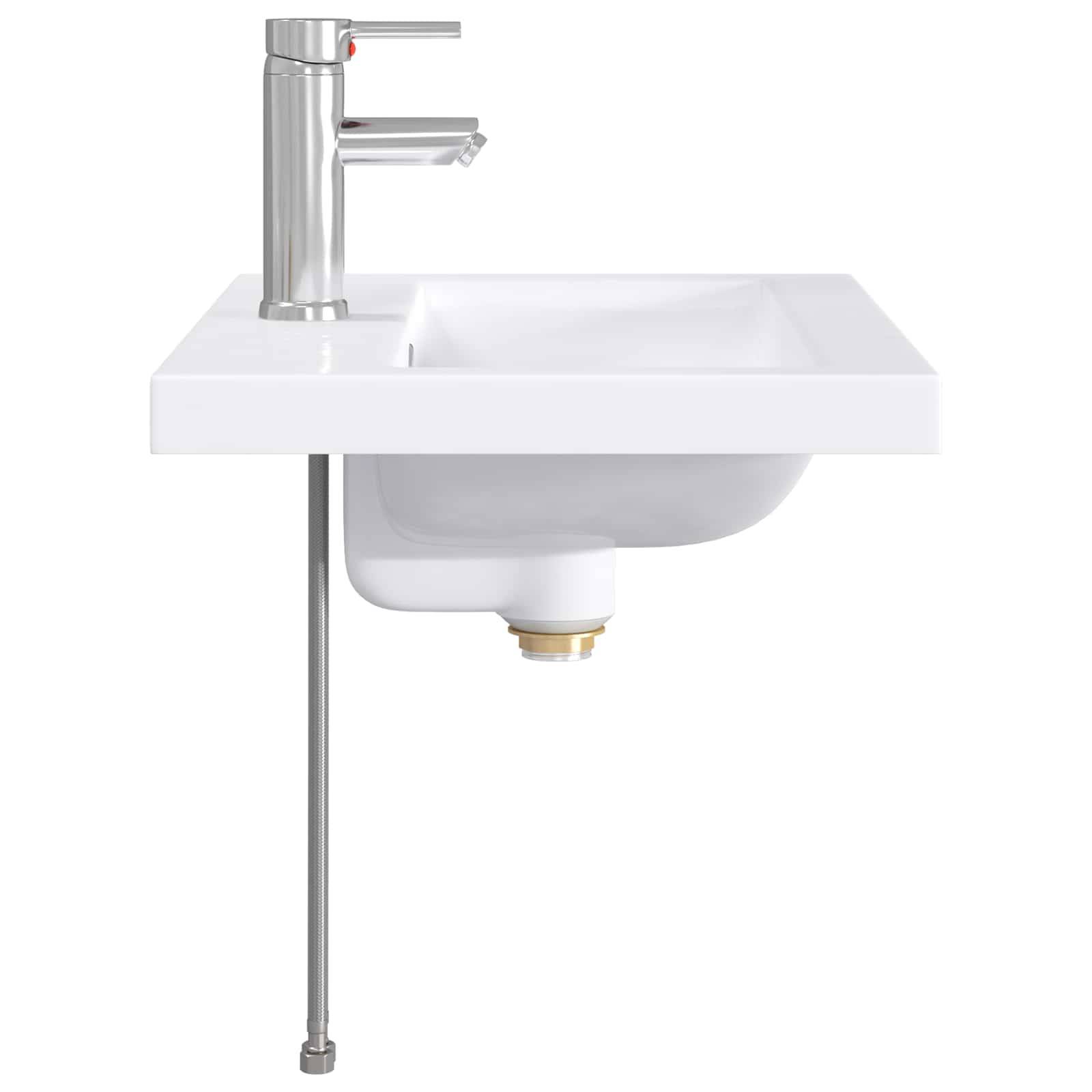 vidaXL Waschbecken fürs Badezimmer Chrom 61 x 40 x 16,5 cm Metall