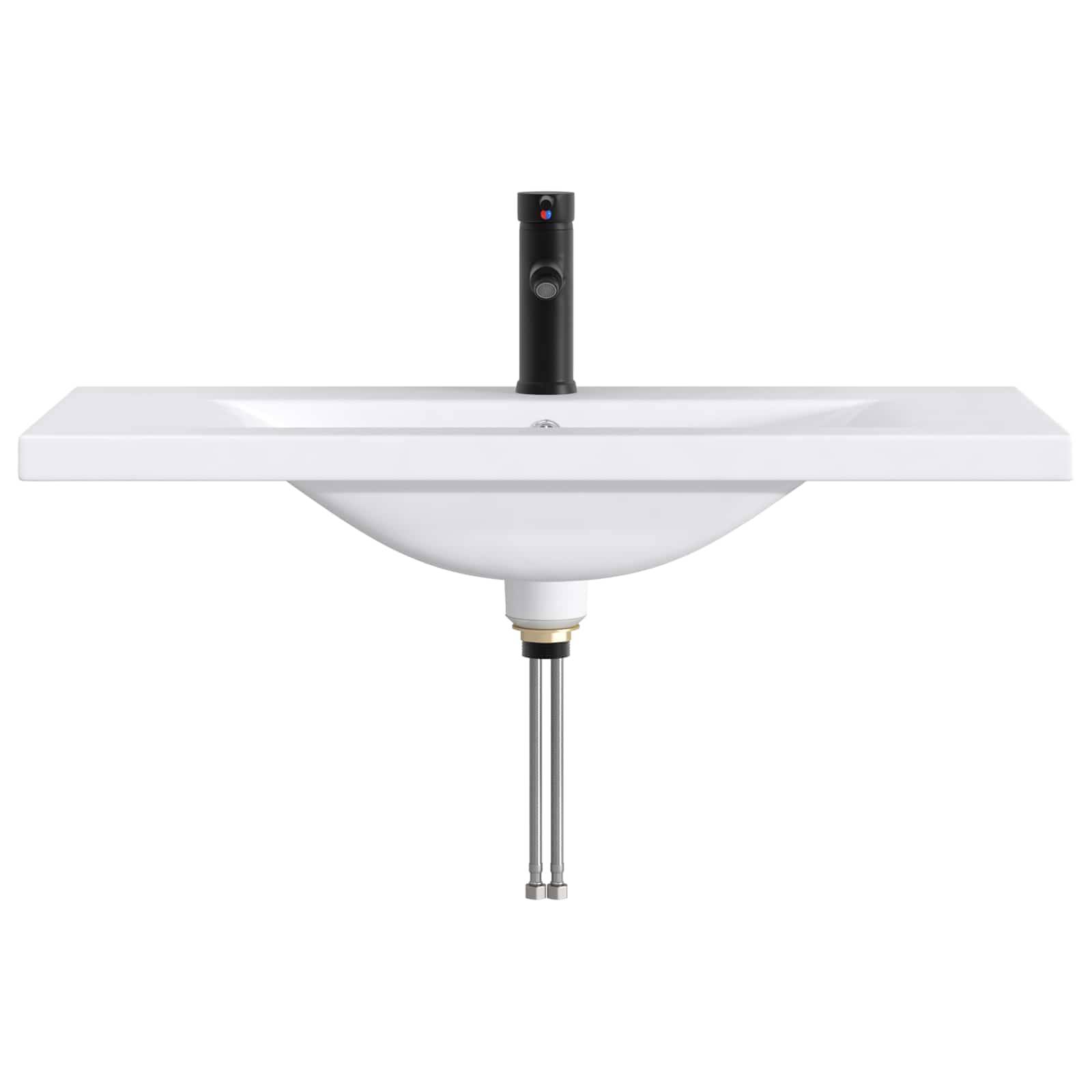 vidaXL Waschbecken fürs Badezimmer Matt Schwarz 81 x 40 x 17,5 cm