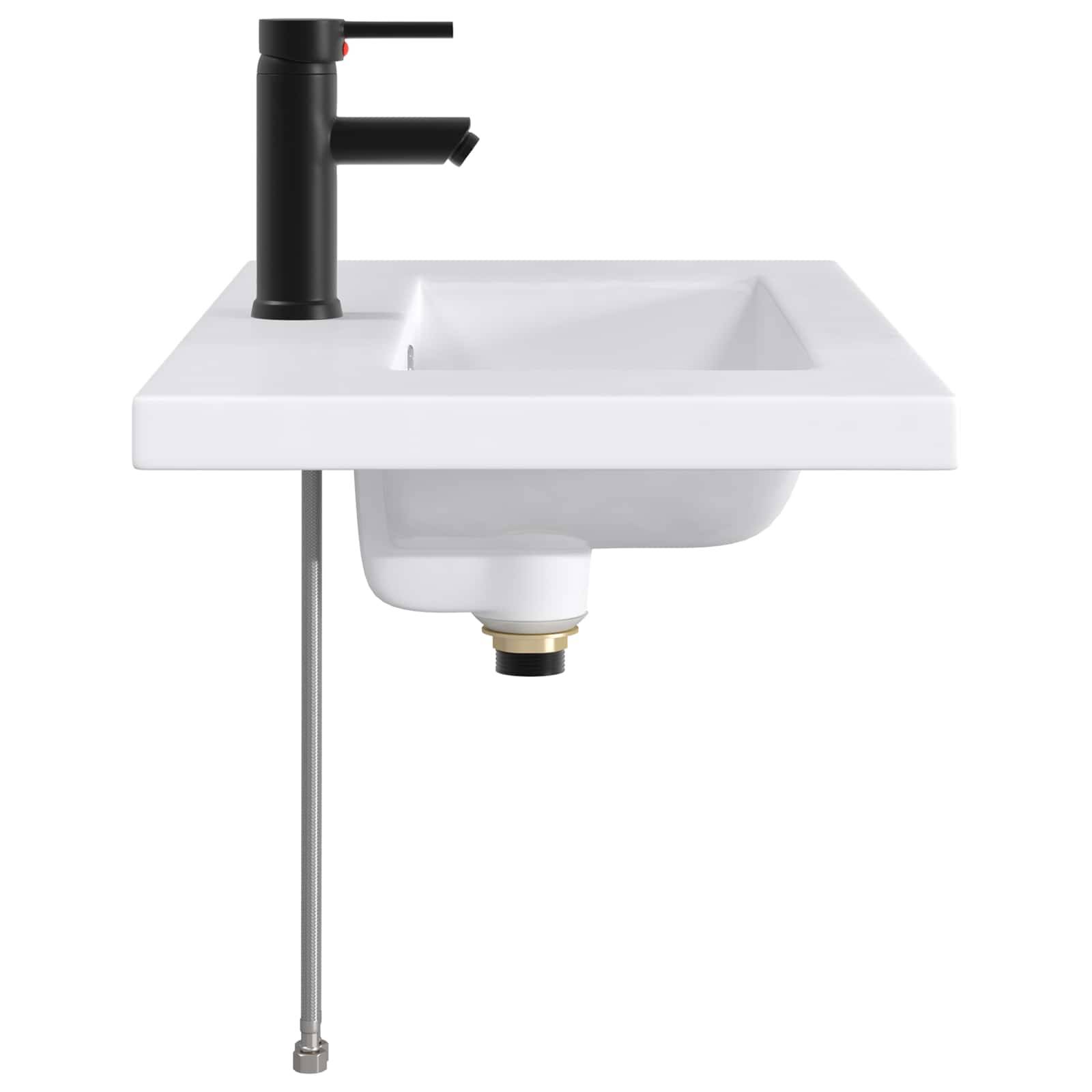 vidaXL Waschbecken fürs Badezimmer Matt Schwarz 81 x 40 x 17,5 cm