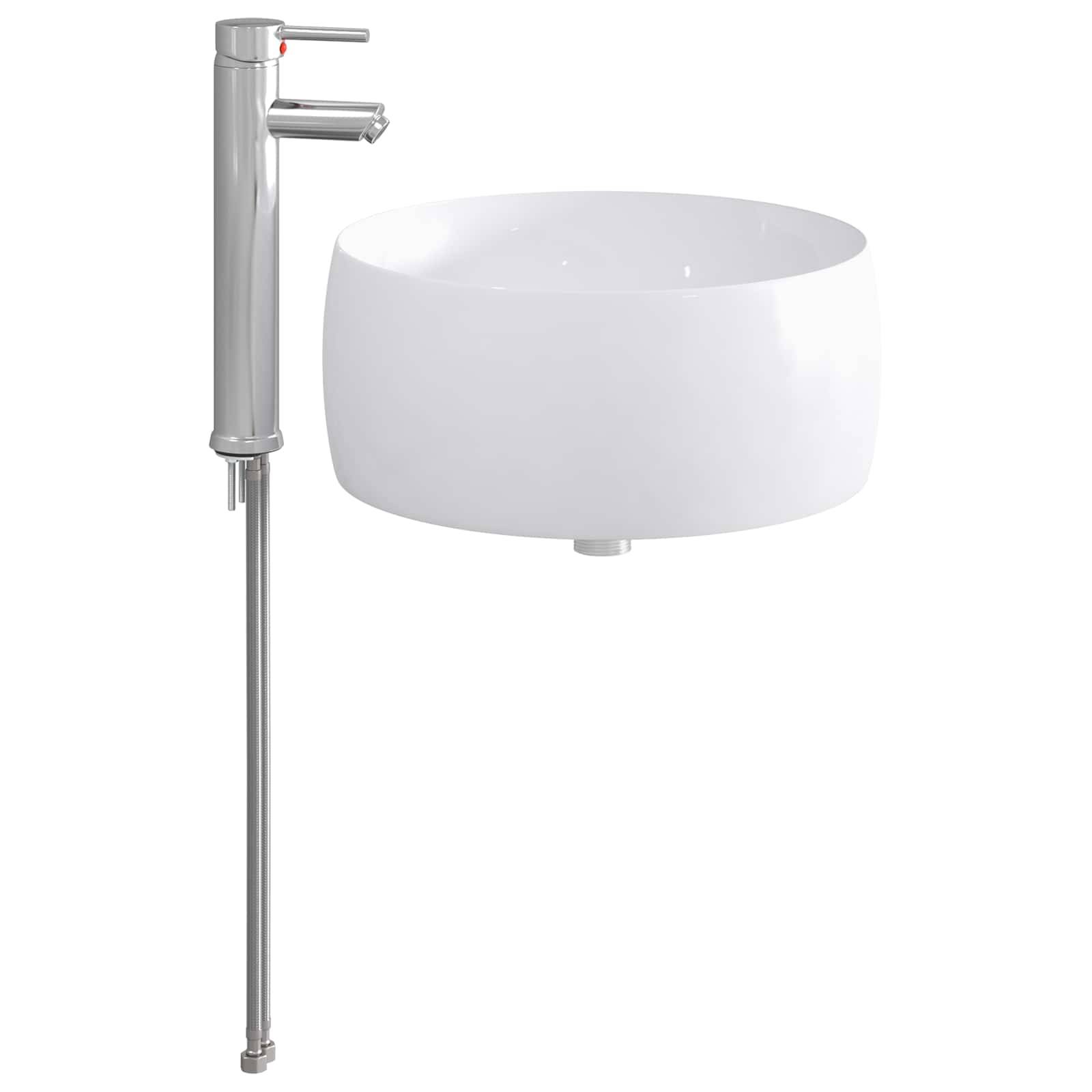 vidaXL Waschbecken fürs Badezimmer Chrom 38,5 x 38,5 x 16 cm Metall