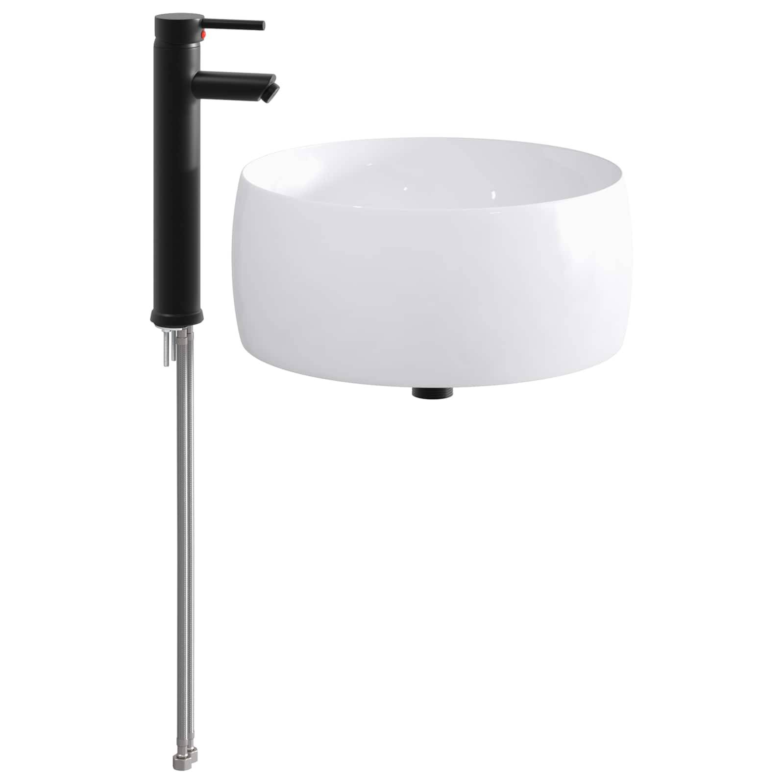 vidaXL Waschbecken fürs Badezimmer Matt Schwarz 38,5 x 38,5 x 16 cm