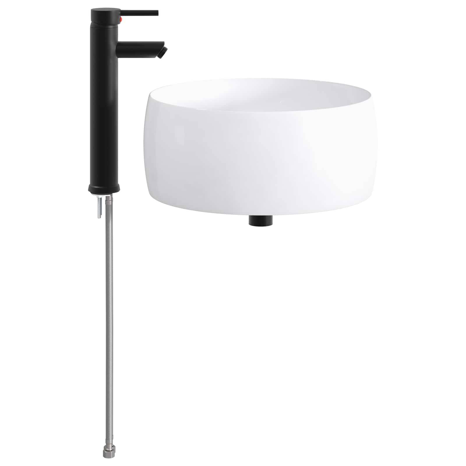 vidaXL Waschbecken fürs Badezimmer Matt Schwarz 38,5 x 38,5 x 16 cm