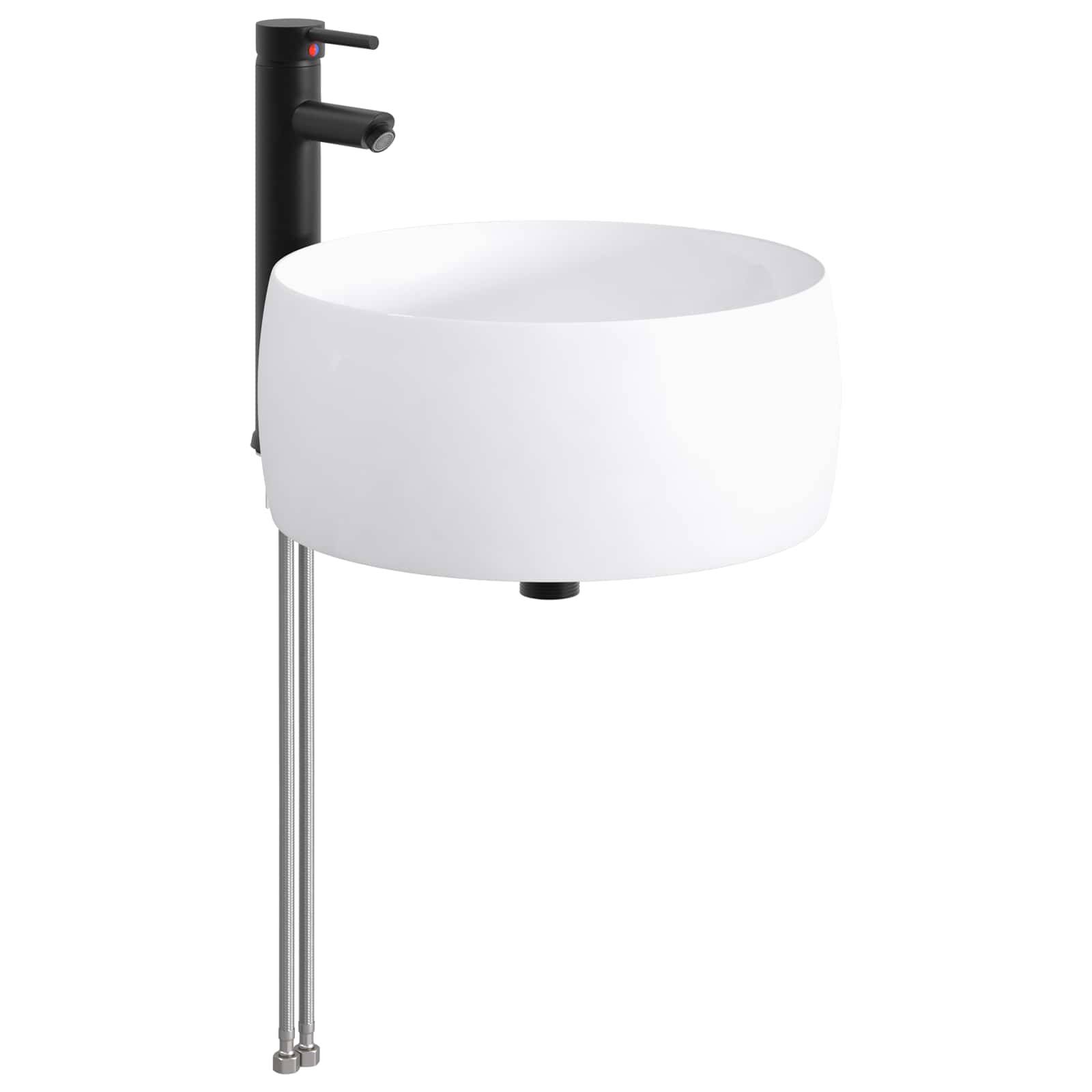 vidaXL Waschbecken fürs Badezimmer Matt Schwarz 38,5 x 38,5 x 16 cm