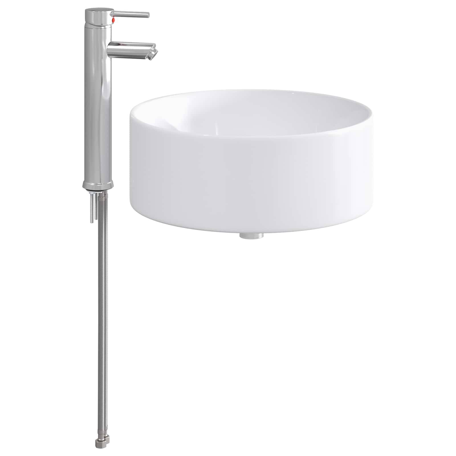 vidaXL Waschbecken fürs Badezimmer Chrom 40,5 x 40,5 x 15,5 cm Metall