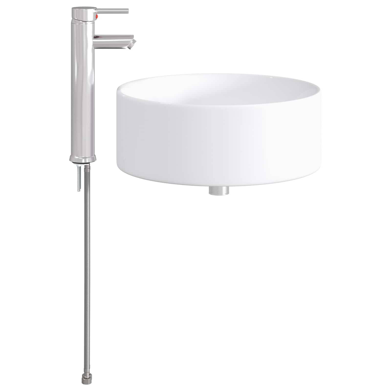 vidaXL Waschbecken fürs Badezimmer Chrom 40,5 x 40,5 x 15,5 cm Metall