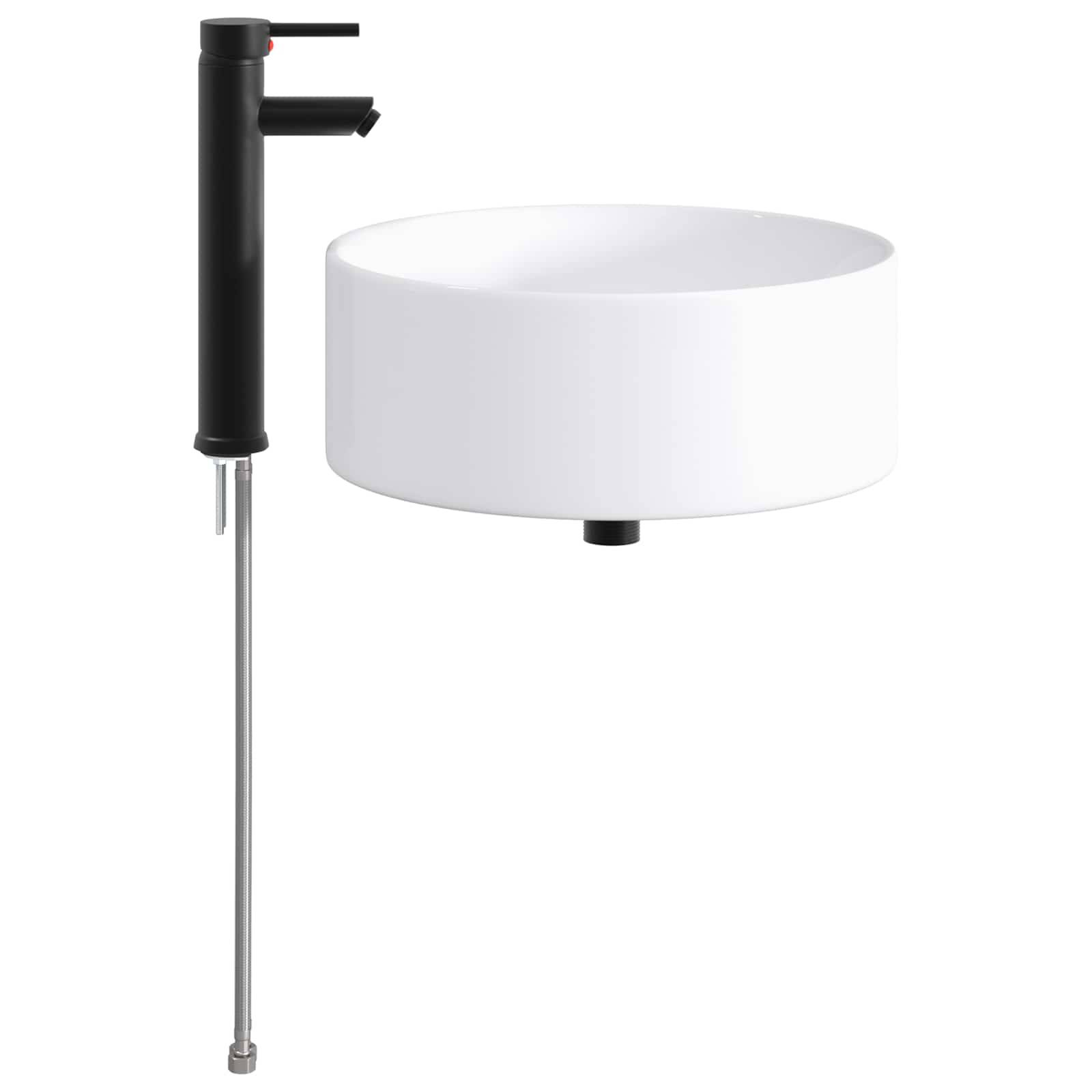 vidaXL Waschbecken fürs Badezimmer Matt Schwarz 40,5 x 40,5 x 15,5 cm