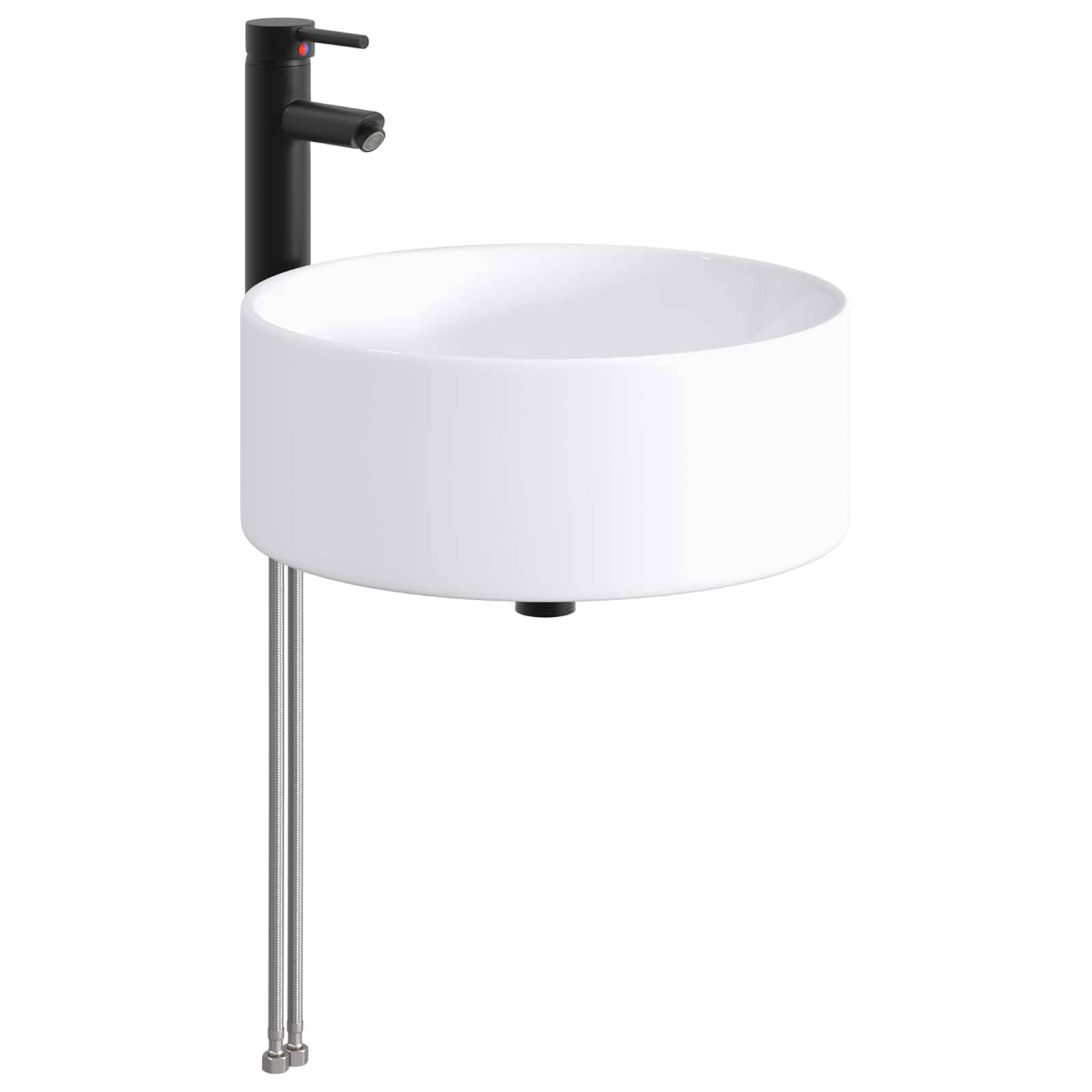 vidaXL Waschbecken fürs Badezimmer Matt Schwarz 40,5 x 40,5 x 15,5 cm