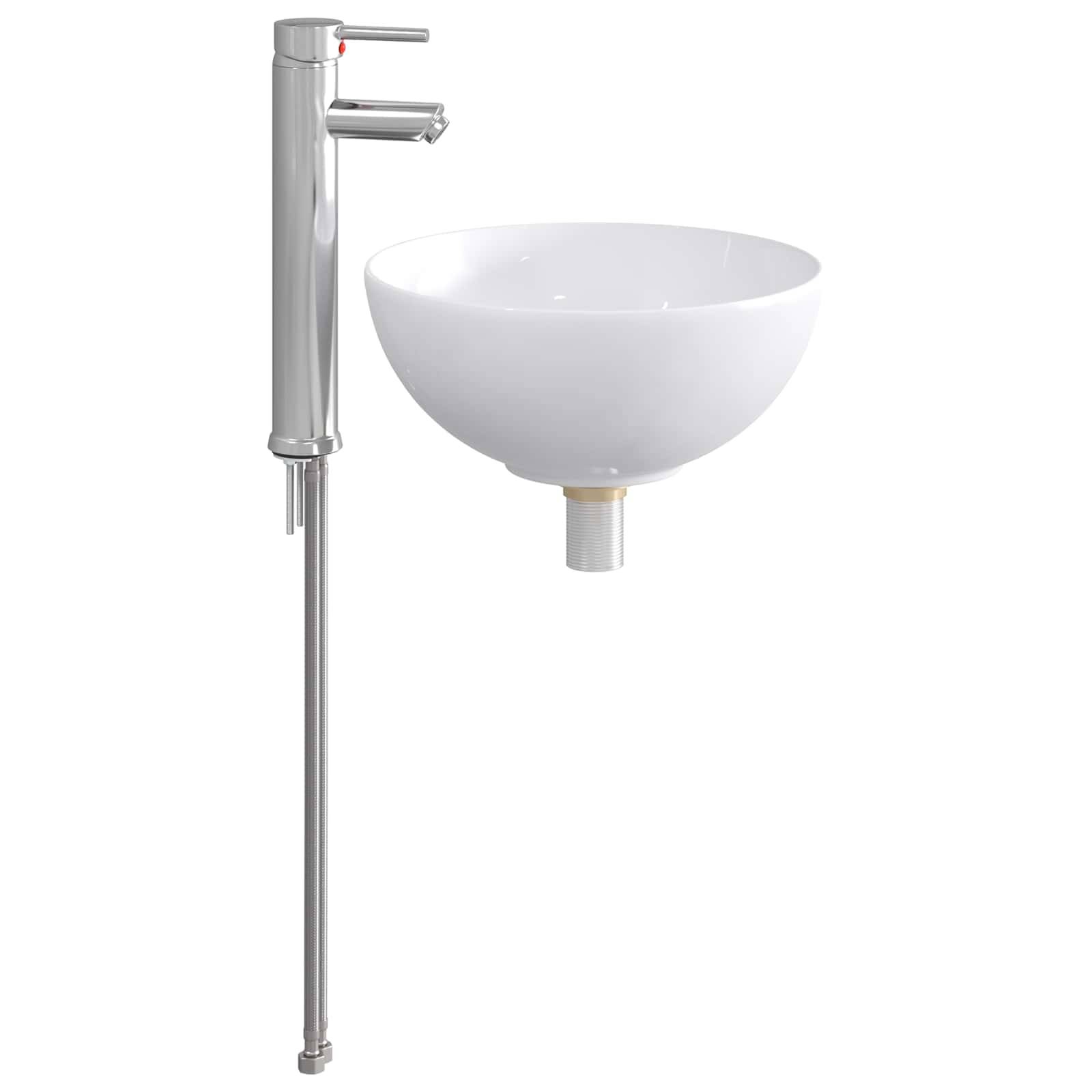 vidaXL Waschbecken fürs Badezimmer Chrom 32 x 32 x 13 cm Metall