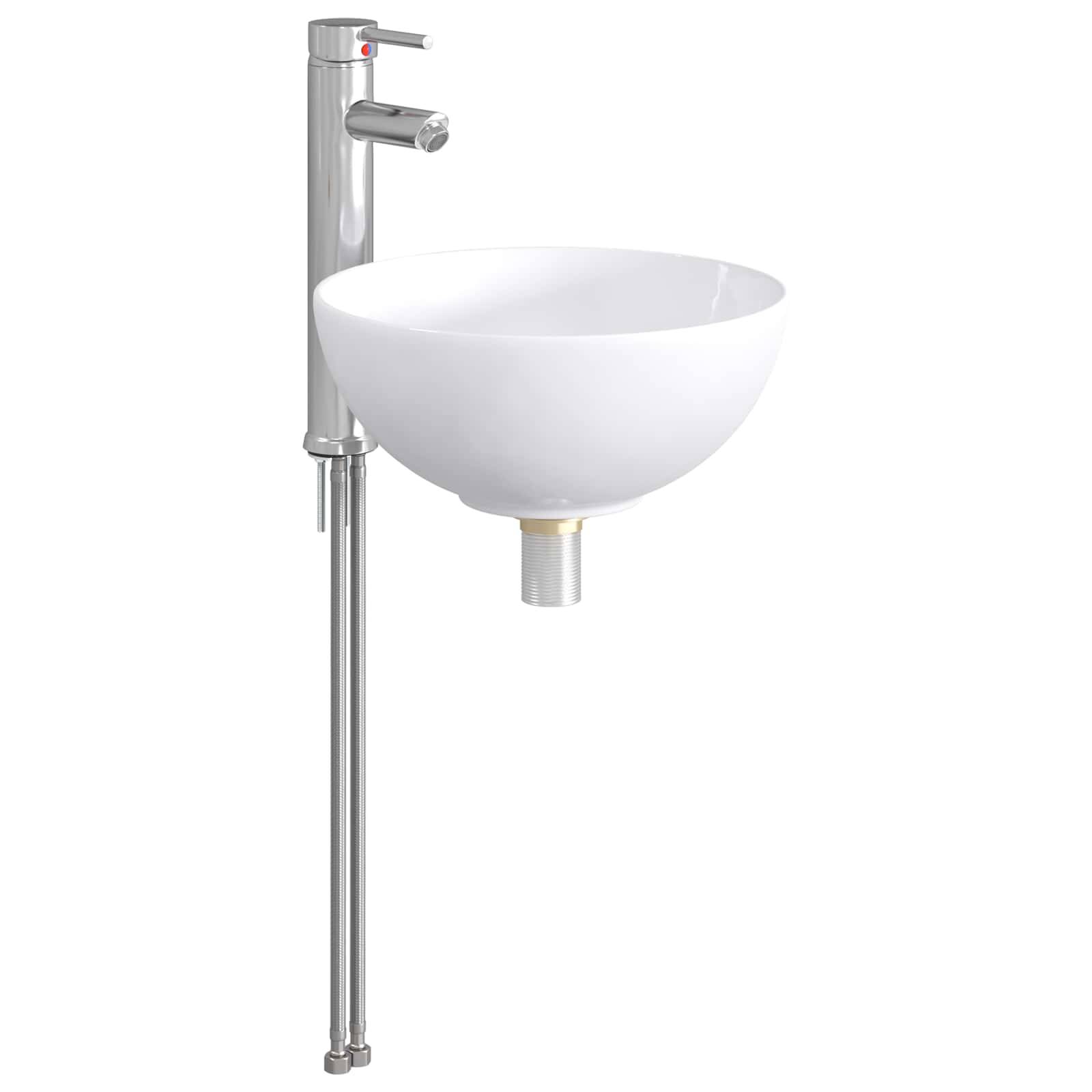 vidaXL Waschbecken fürs Badezimmer Chrom 32 x 32 x 13 cm Metall