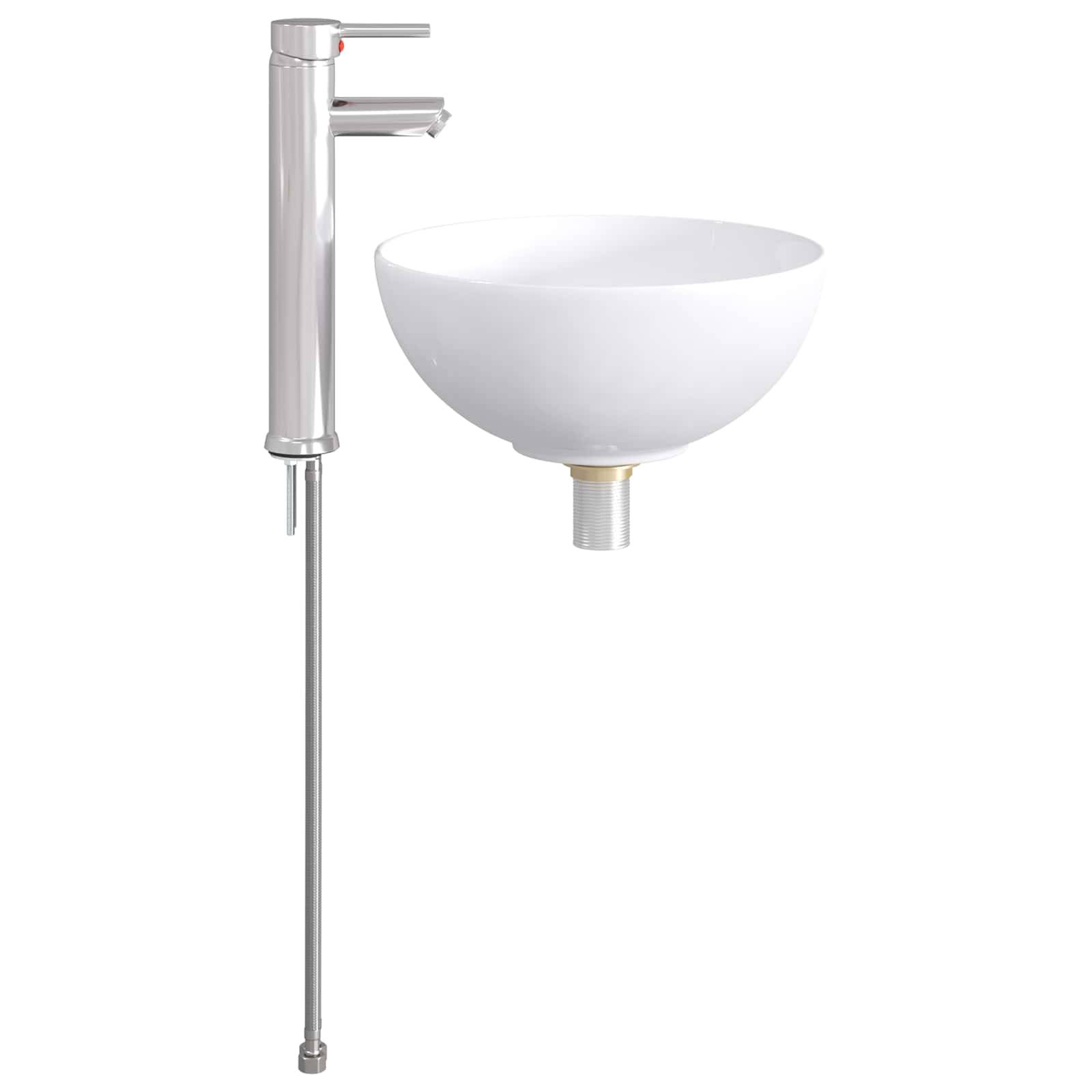vidaXL Waschbecken fürs Badezimmer Chrom 32 x 32 x 13 cm Metall