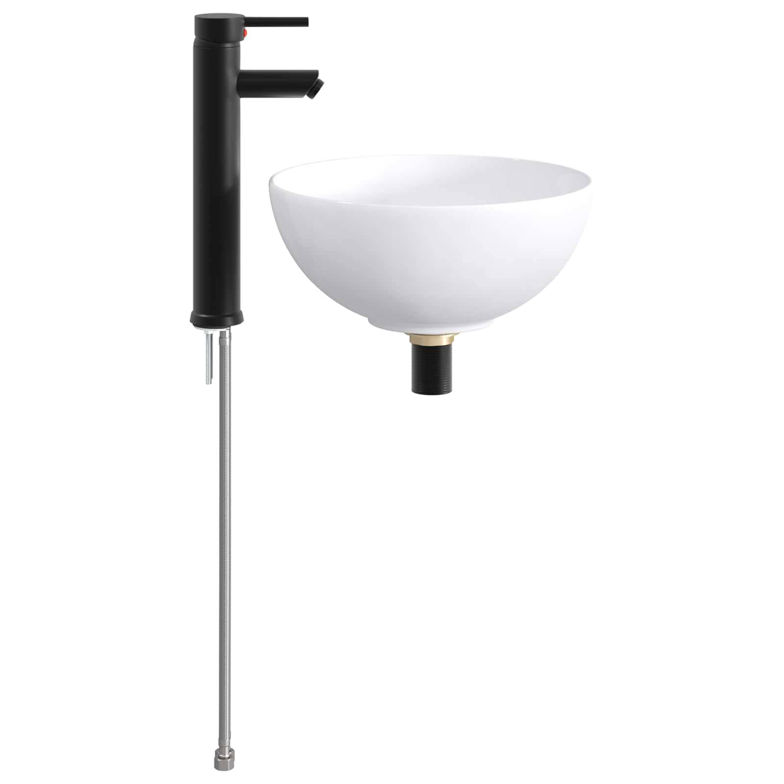 vidaXL Waschbecken fürs Badezimmer Matt Schwarz 32 x 32 x 13 cm Metall