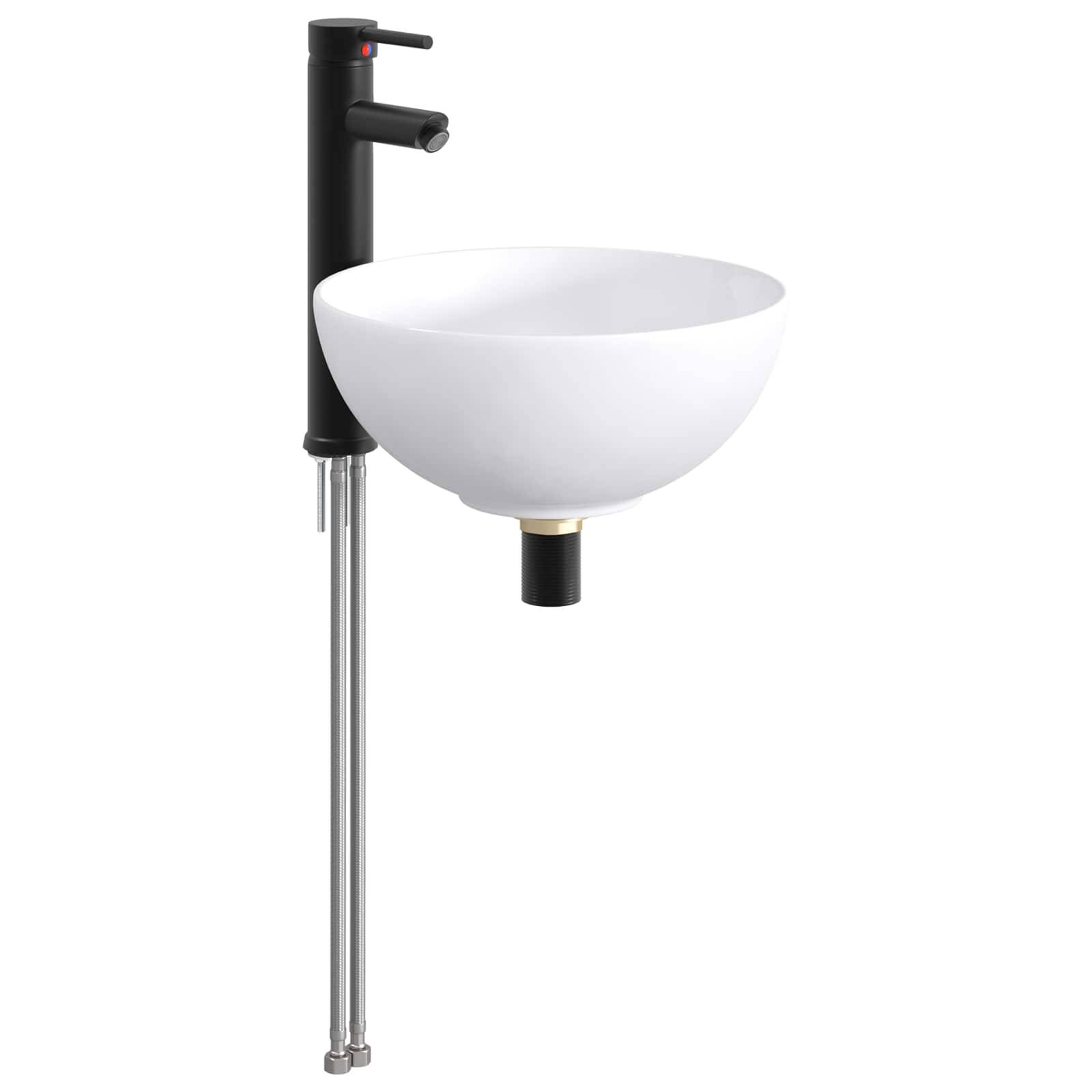 vidaXL Waschbecken fürs Badezimmer Matt Schwarz 32 x 32 x 13 cm Metall