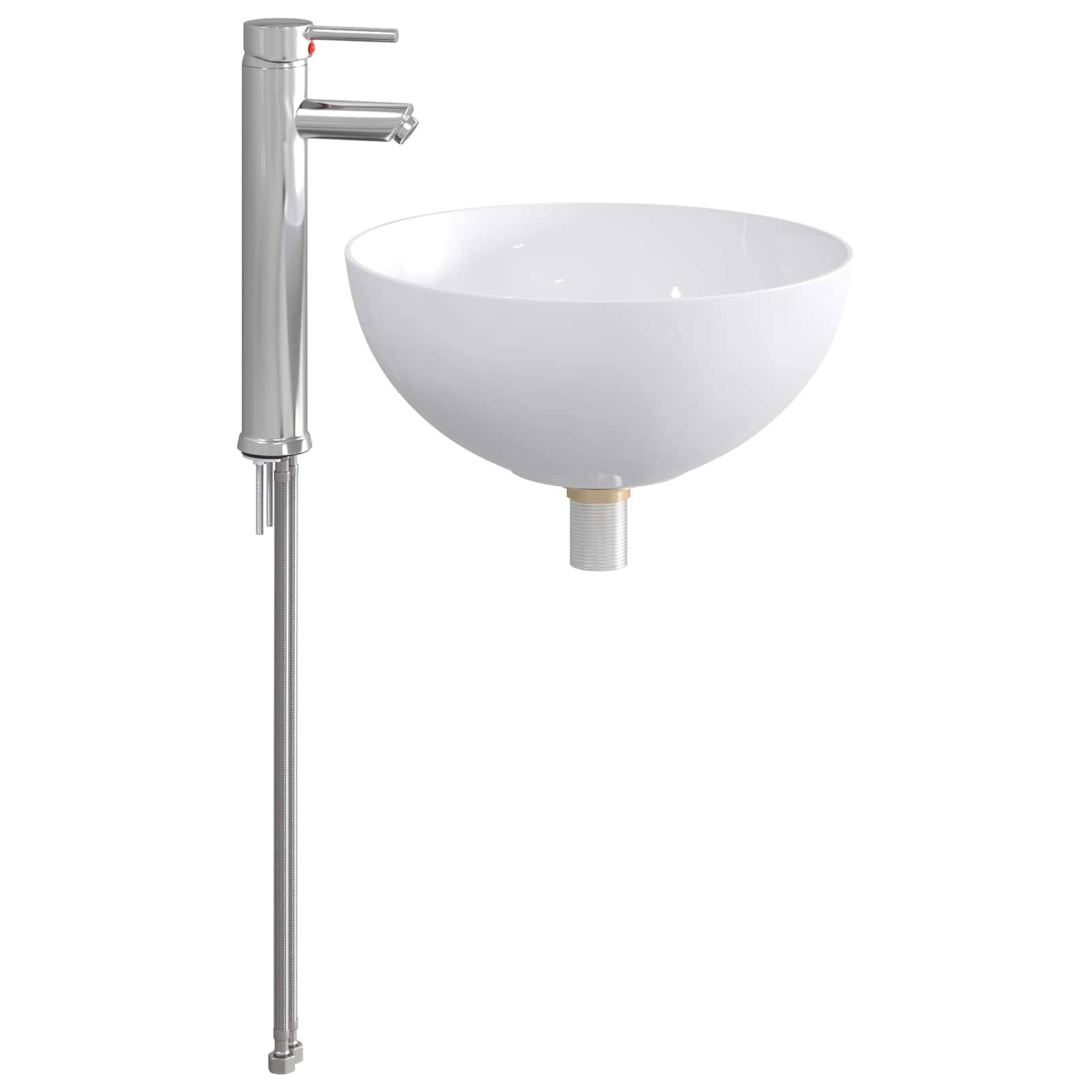 vidaXL Waschbecken fürs Badezimmer Chrom 35,5 x 35,5 x 14,5 cm Metall