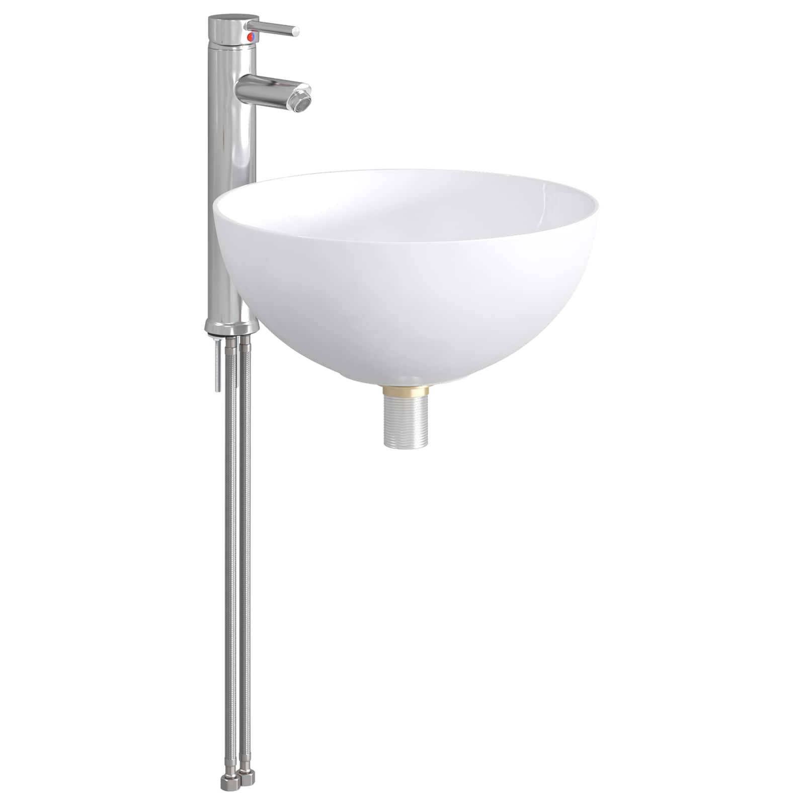vidaXL Waschbecken fürs Badezimmer Chrom 35,5 x 35,5 x 14,5 cm Metall